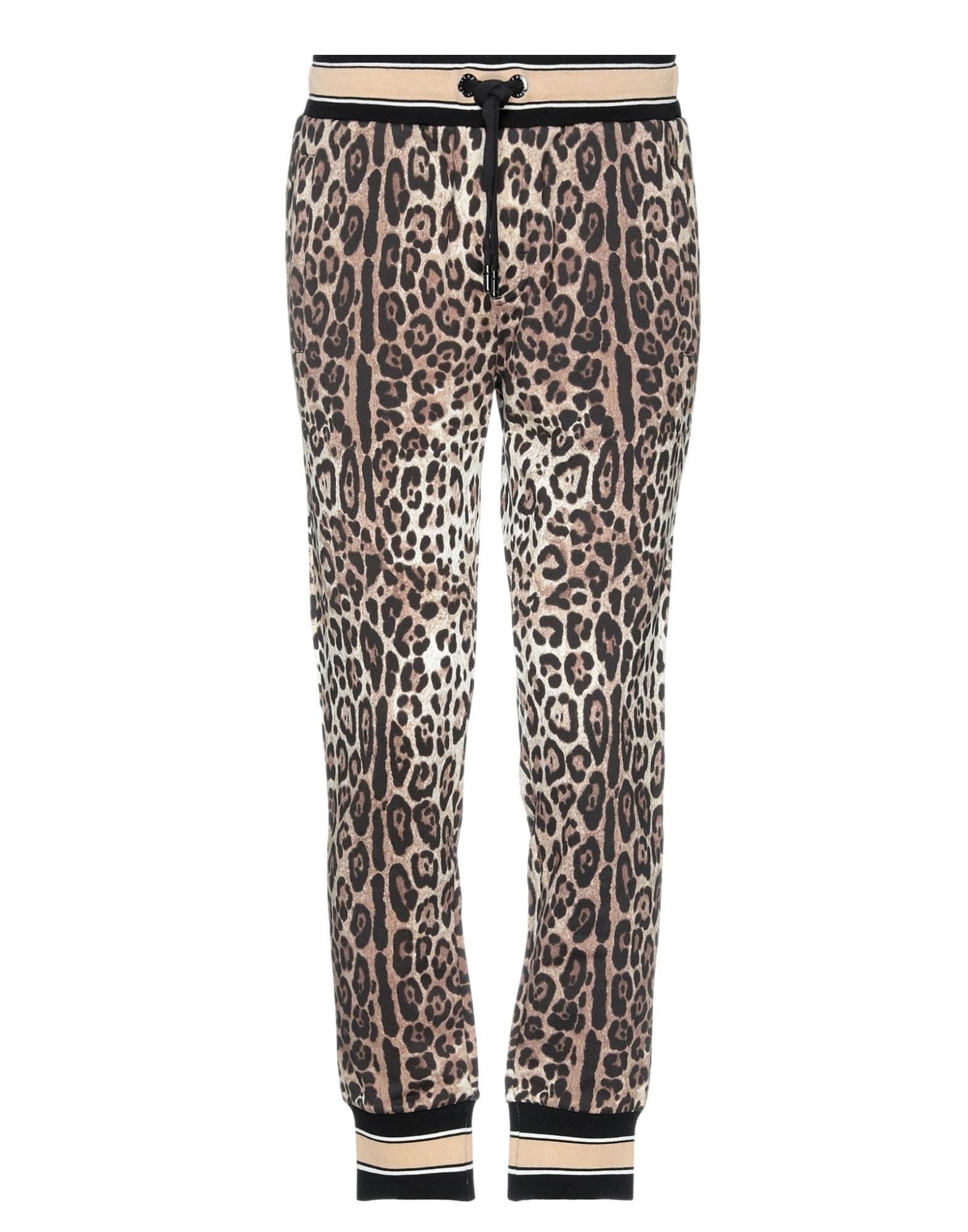 트랙 팬츠, 플리스, 레오파드 패턴, 브랜드 로고, 노멀 웨이스트, 컴포트 핏, 드로스트링 여밈, 멀티 포켓, 운동이나 야외 활동에 적합한, 스타일과 편안함을 모두 갖춘 퍼포먼스 스포츠웨어. 이미지