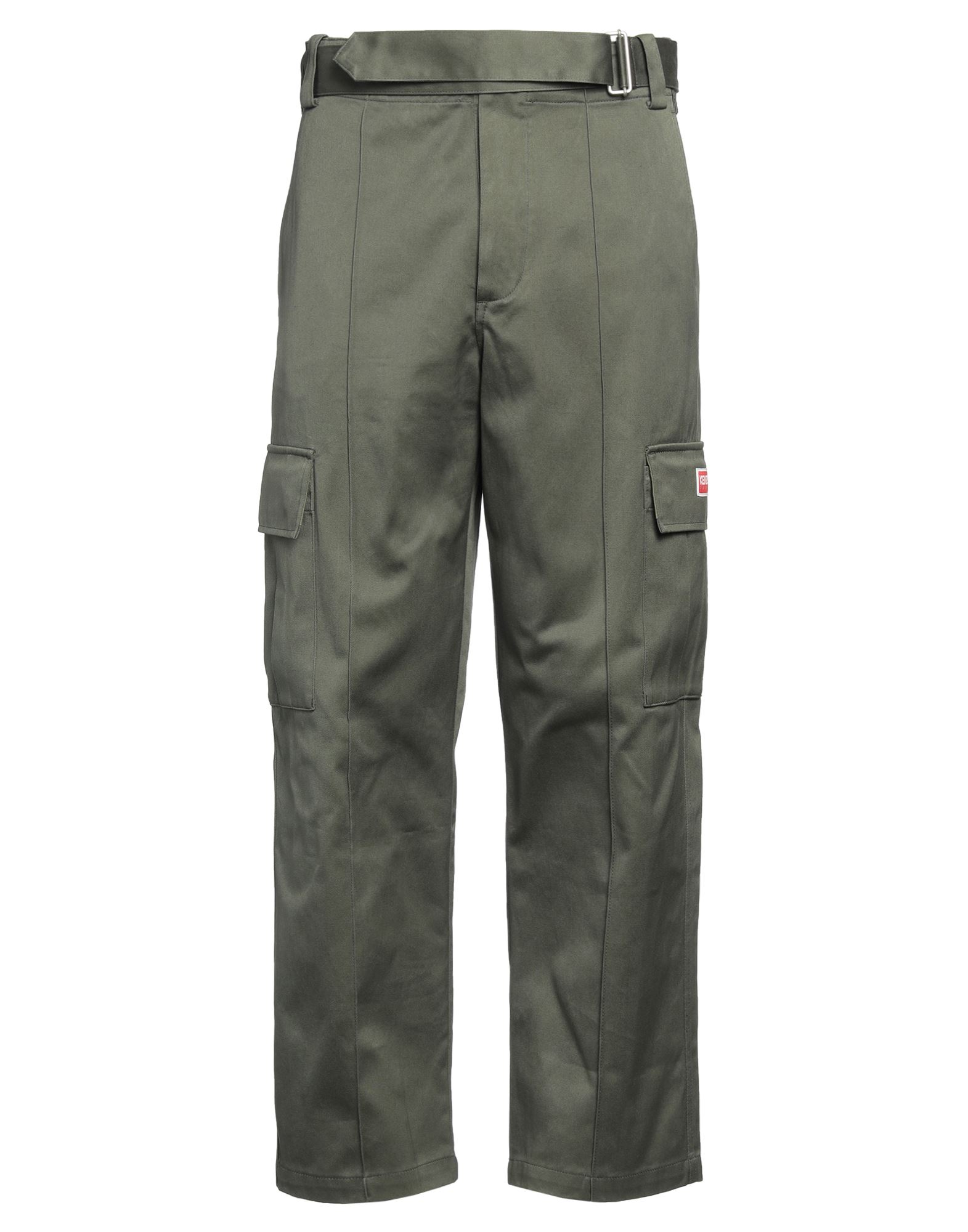 카고 팬츠, 우븐, 장식 디테일 솔리드 컬러, 브랜드 로고, 벨트, 하이 웨이스트, 레귤러 핏, 버튼 여밈, 후크 여밈, 멀티 포켓, 드라이클리닝, 표백 금지, 건조기 사용불가. 이미지