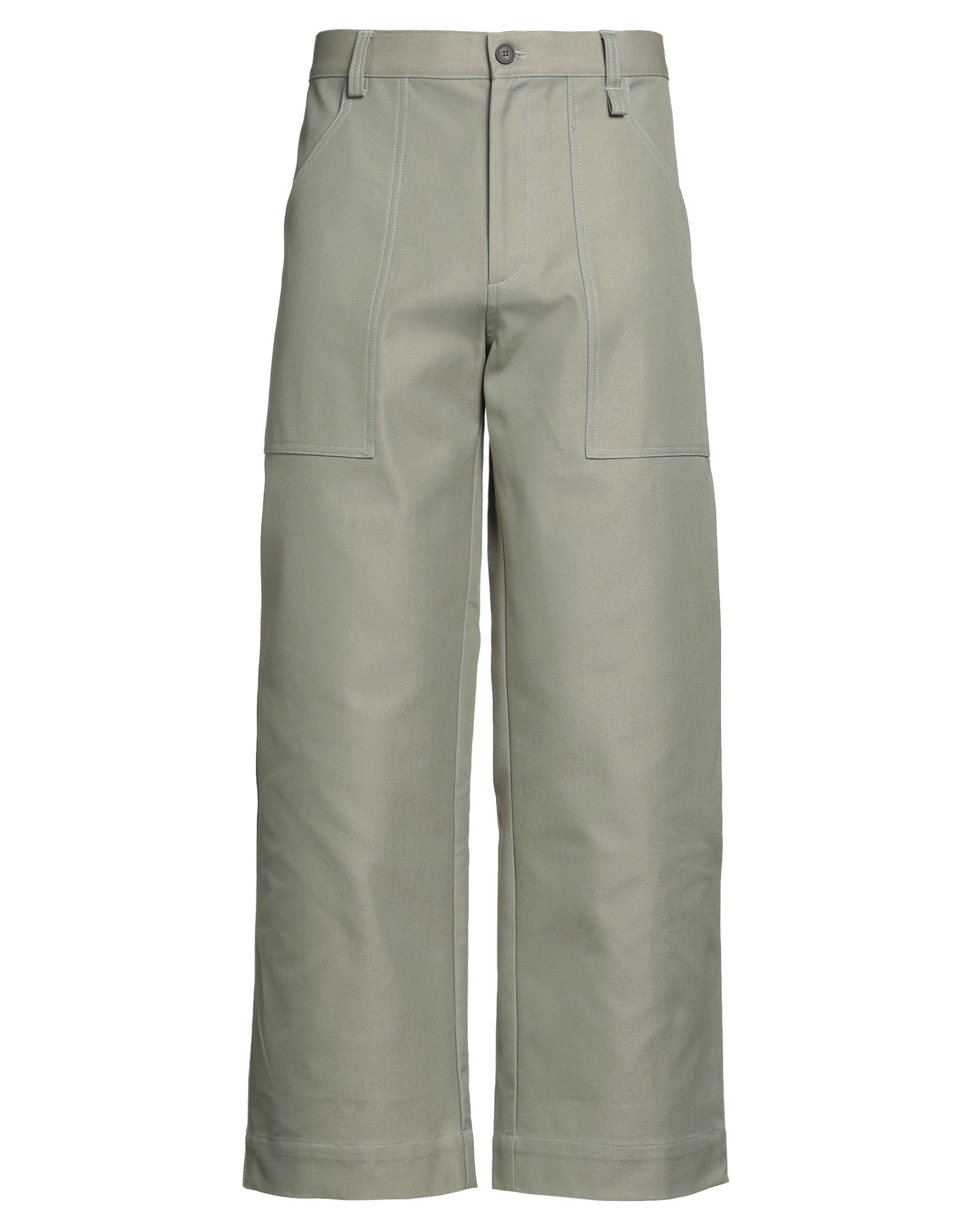 캐주얼 팬츠, 캔바스, 솔리드 컬러, 자수 로고 장식, 하이 웨이스트, 벨트 루프, 스트레이트 레그, 레귤러 핏, 지퍼 여밈, 1 버튼, 패치 포켓, 플랩 포켓, 드라이클리닝, 표백 금지, 건조기 사용불가. 이미지