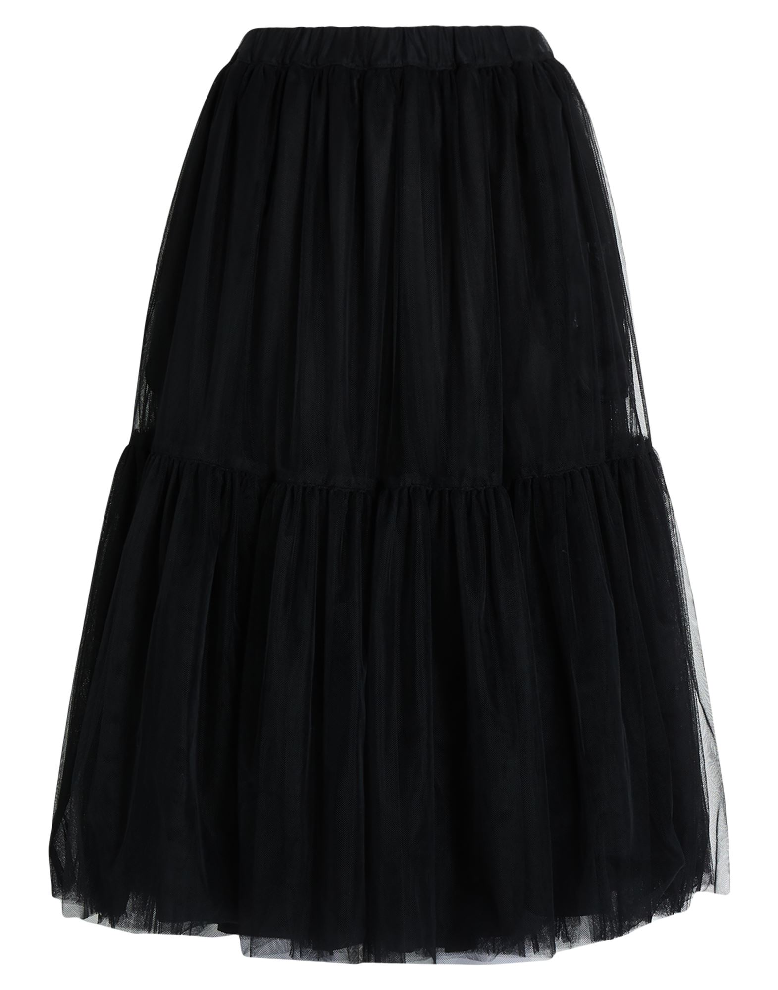 루쉬 디테일 스커트, 튤, 솔리드 컬러, 개더 디테일, 엘라스틱 웨이스트라인, 안감있음, 슬릿 포켓, 손세탁 또는 드라이클리닝, 표백 금지, 건조기 사용불가. 이미지