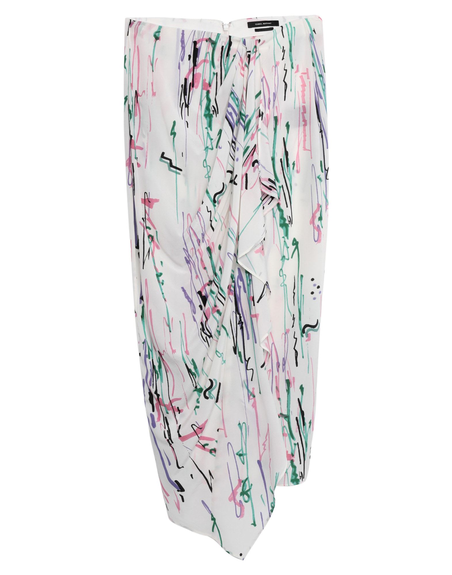 랩 스타일, 크레이프, 멀티컬러 패턴, 장식 부착 없음, 안감없음, 지퍼 여밈, 포켓 없음, 스트레치. 이미지