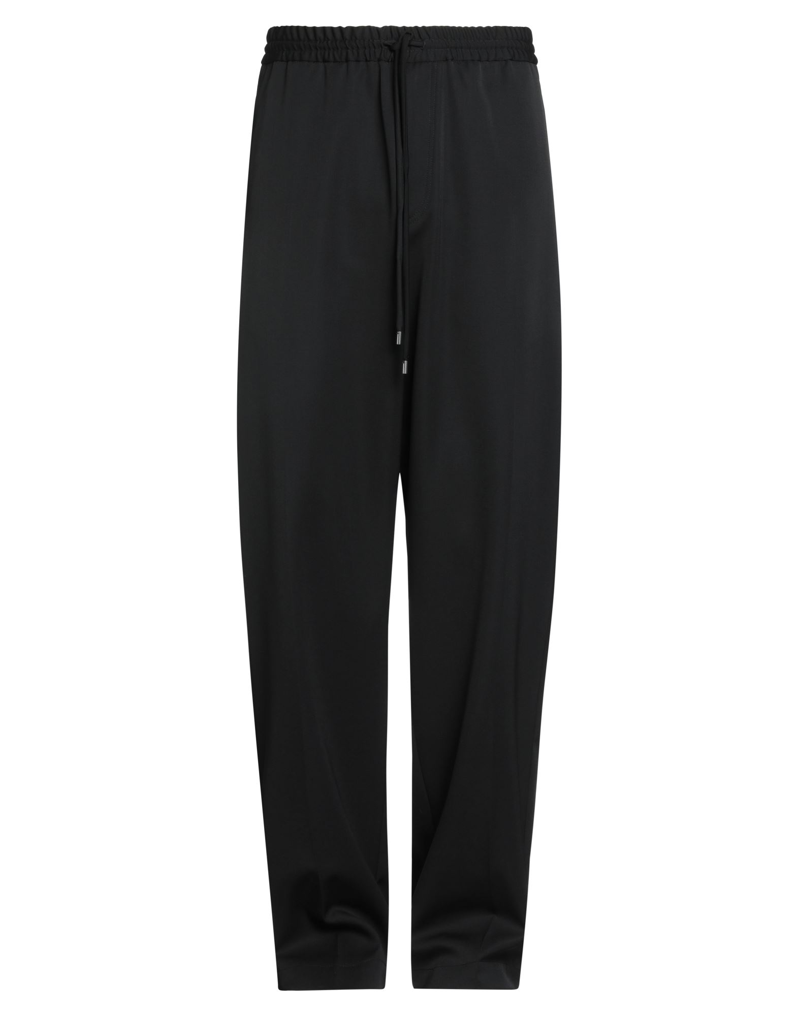 캐주얼 팬츠, 울, 트윌, 장식 디테일 솔리드 컬러, 브랜드 로고, 하이 웨이스트, 엘라스틱 웨이스트라인, 테이퍼드 레그, 레귤러 핏, 드로스트링 여밈, 멀티 포켓, 드라이클리닝, 표백 금지, 건조기 사용불가. 이미지