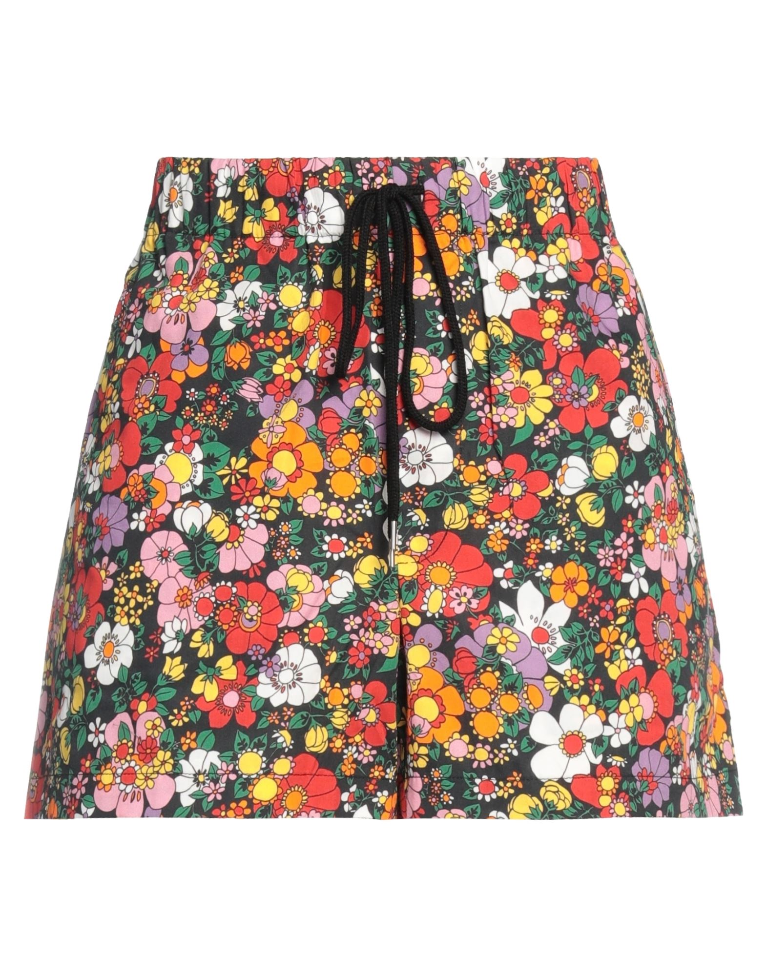 포플린, 장식 부착 없음, 플로럴 모티브, 하이 웨이스트, 멀티 포켓, 기타 바지. 이미지