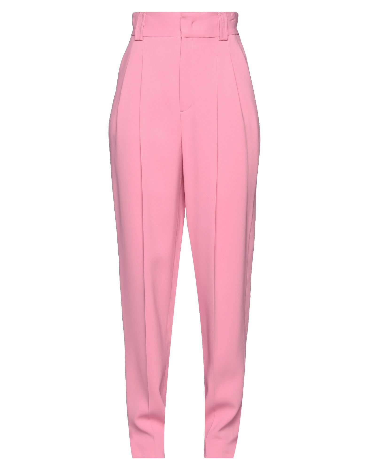 테이퍼드 팬츠, 크레이프, 솔리드 컬러, 장식 부착 없음, 하이 웨이스트, 레귤러 핏, 멀티 포켓, 스트레치. 이미지