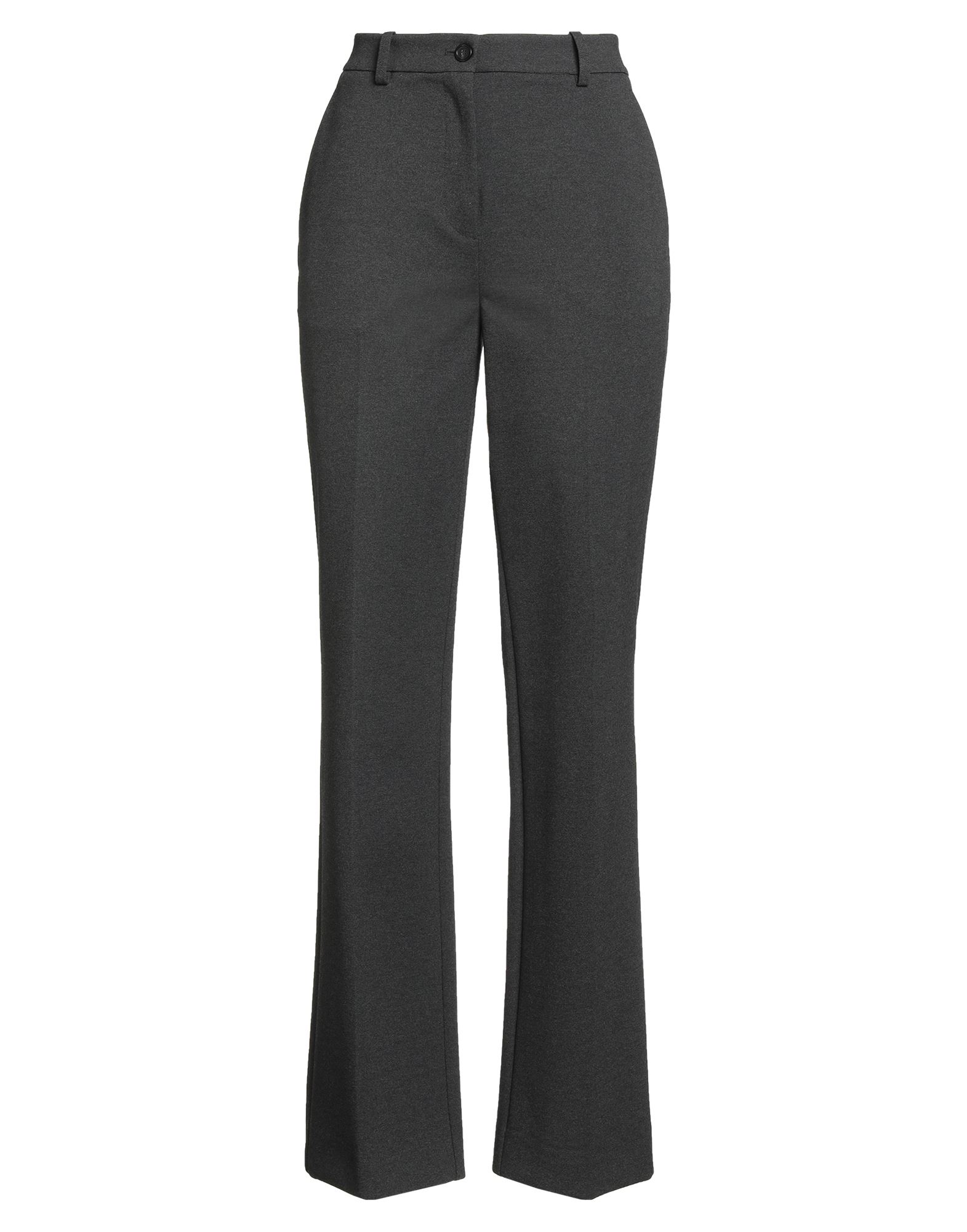 와이드 레그 팬츠, 저지, 스트레치 패브릭, 솔리드 컬러, 장식 부착 없음, 하이 웨이스트, 벨트 루프, 레귤러 핏, 지퍼 여밈, 슬릿 포켓, 웰트 포켓, 드라이클리닝, 표백 금지, 건조기 사용불가. 이미지