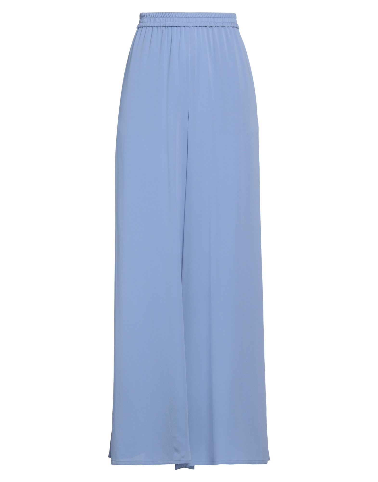 크레이프, 주름효과, 솔리드 컬러, 하이 웨이스트, 엘라스틱 웨이스트, 와이드 레그, 레귤러 핏, 사이드 슬릿 헴라인, 멀티 포켓, 치노. 이미지