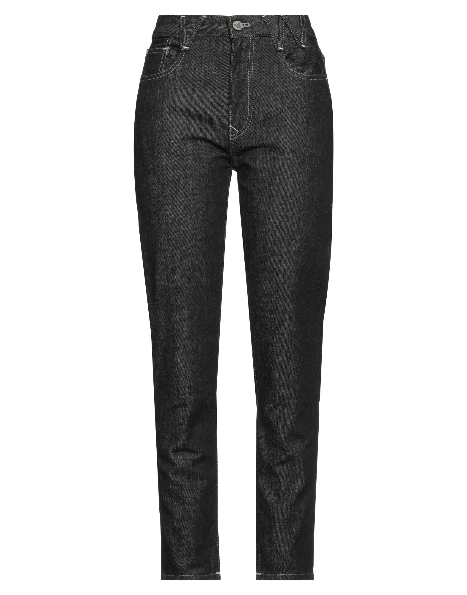 데님, 자수, 브랜드 로고, 장식 디테일 솔리드 컬러, 컬러 워싱, 하이 웨이스트, 벨트 루프, 테이퍼드 레그, 레귤러 핏, 지퍼 클로저, 1 버튼, 멀티 포켓, 스트레이트 레그 스타일. 이미지