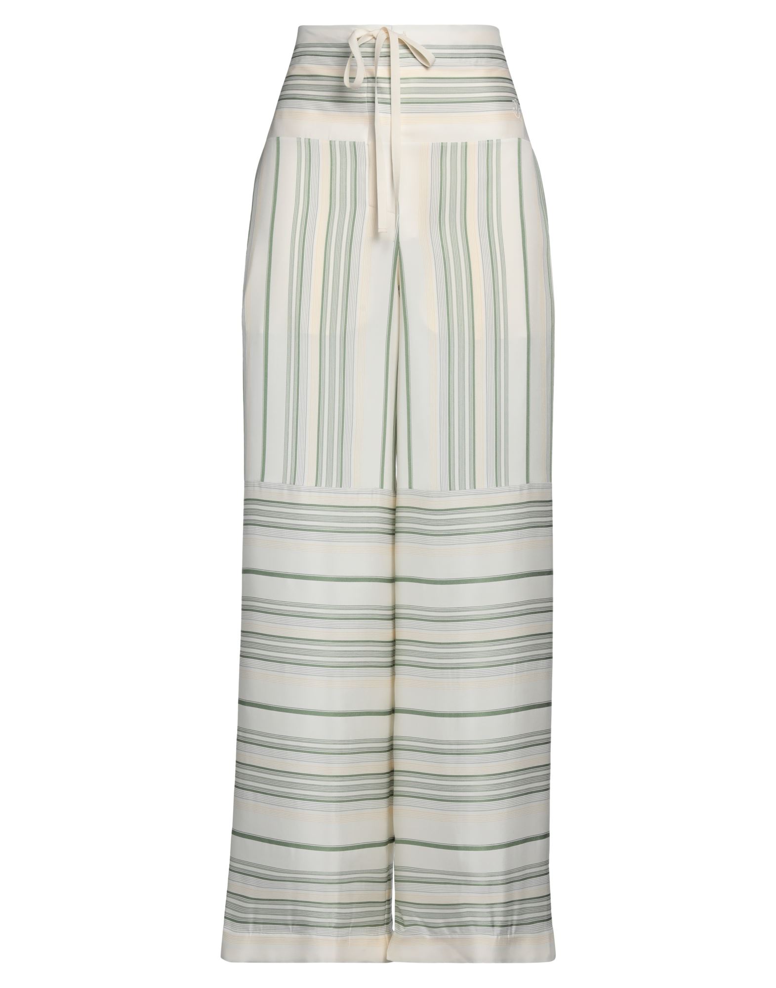 새틴, 프린트, 스트라이프, 하이 웨이스트, 엘라스틱 웨이스트, 와이드 레그, 컴포트 핏, 기타 바지. 이미지