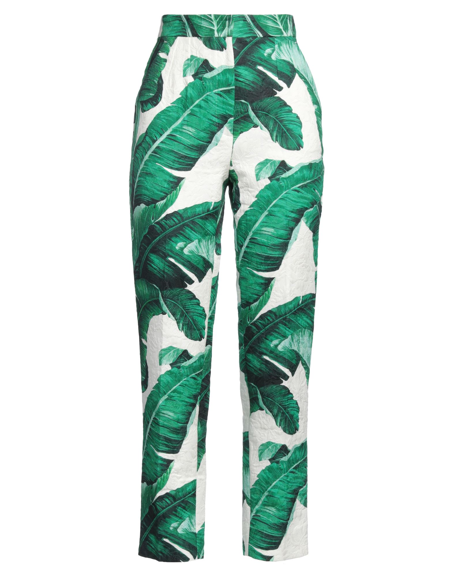 테이퍼드 팬츠, 자카드, 플로럴 모티브, 장식 부착 없음, 하이 웨이스트, 레귤러 핏, 지퍼 여밈, 스냅버튼 여밈, 멀티 포켓, 드라이클리닝, 표백 금지, 건조기 사용불가. 이미지