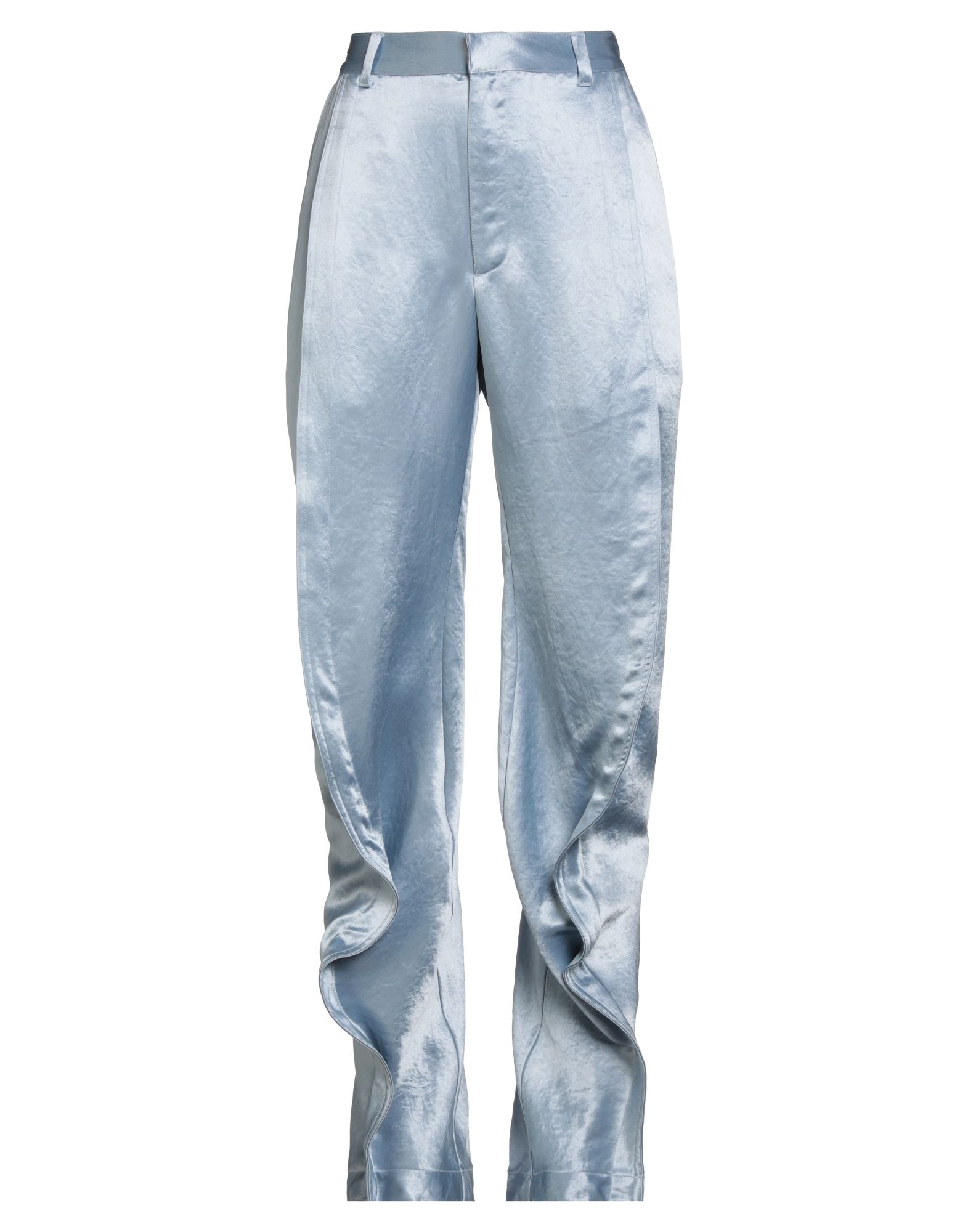 테이퍼드 팬츠, 새틴, 솔리드 컬러, 장식 부착 없음, 하이 웨이스트, 레귤러 핏, 지퍼 여밈, 후크 여밈, 멀티 포켓, 드라이클리닝, 표백 금지, 건조기 사용불가. 이미지