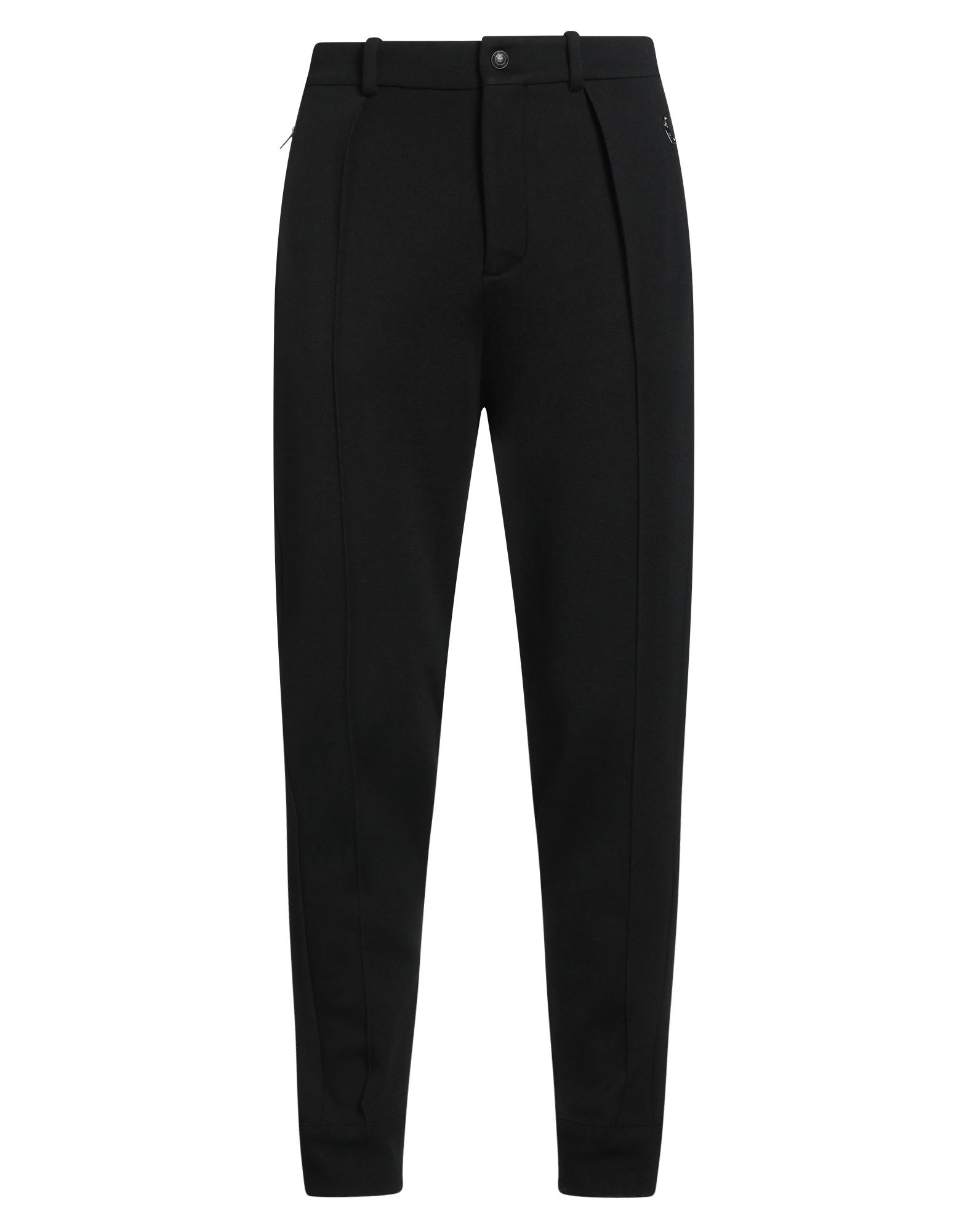 캐주얼 팬츠, 플란넬, 솔리드 컬러, 장식 부착 없음, 하이 웨이스트, 테이퍼드 레그, 레귤러 핏, 지퍼 여밈, 1 버튼, 멀티 포켓, 세탁기 세탁 또는 드라이클리닝, 표백 금지, 건조기 사용불가. 이미지