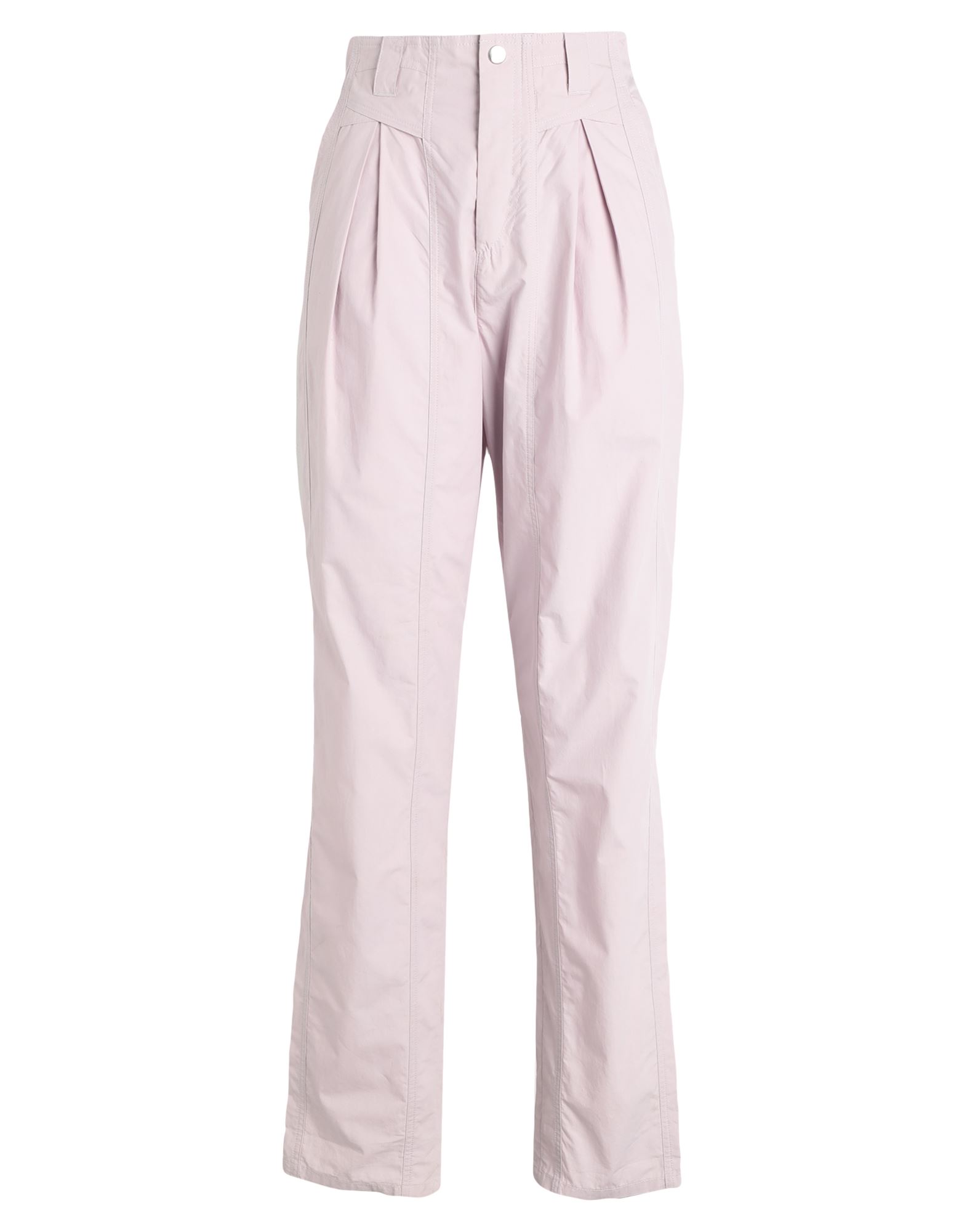 테이퍼드 팬츠, 우븐, 솔리드 컬러, 다트, 하이 웨이스트, 레귤러 핏, 지퍼 여밈, 스냅버튼 여밈, 멀티 포켓. 이미지