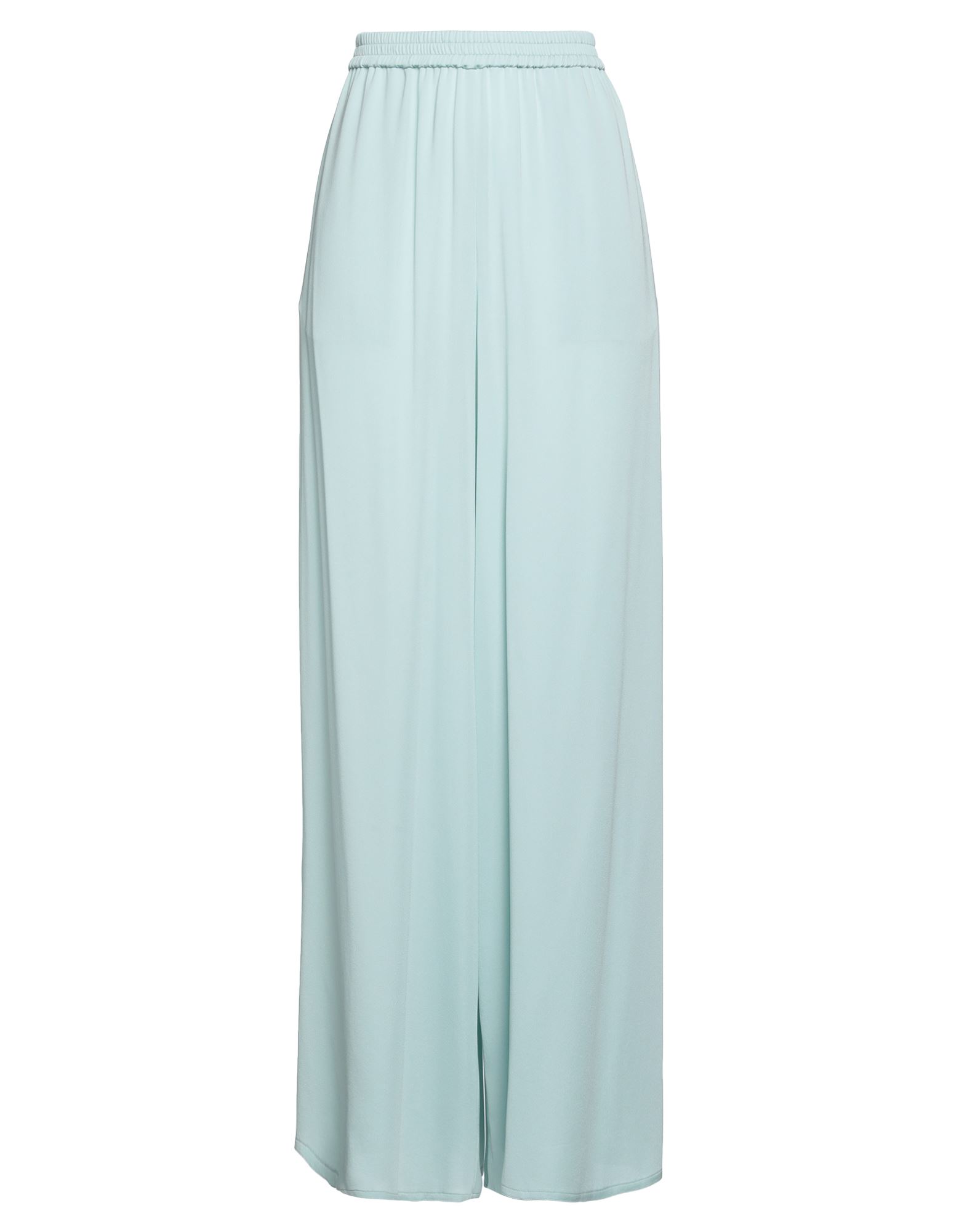 크레이프, 주름효과, 솔리드 컬러, 하이 웨이스트, 엘라스틱 웨이스트, 와이드 레그, 레귤러 핏, 사이드 슬릿 헴라인, 멀티 포켓, 치노. 이미지