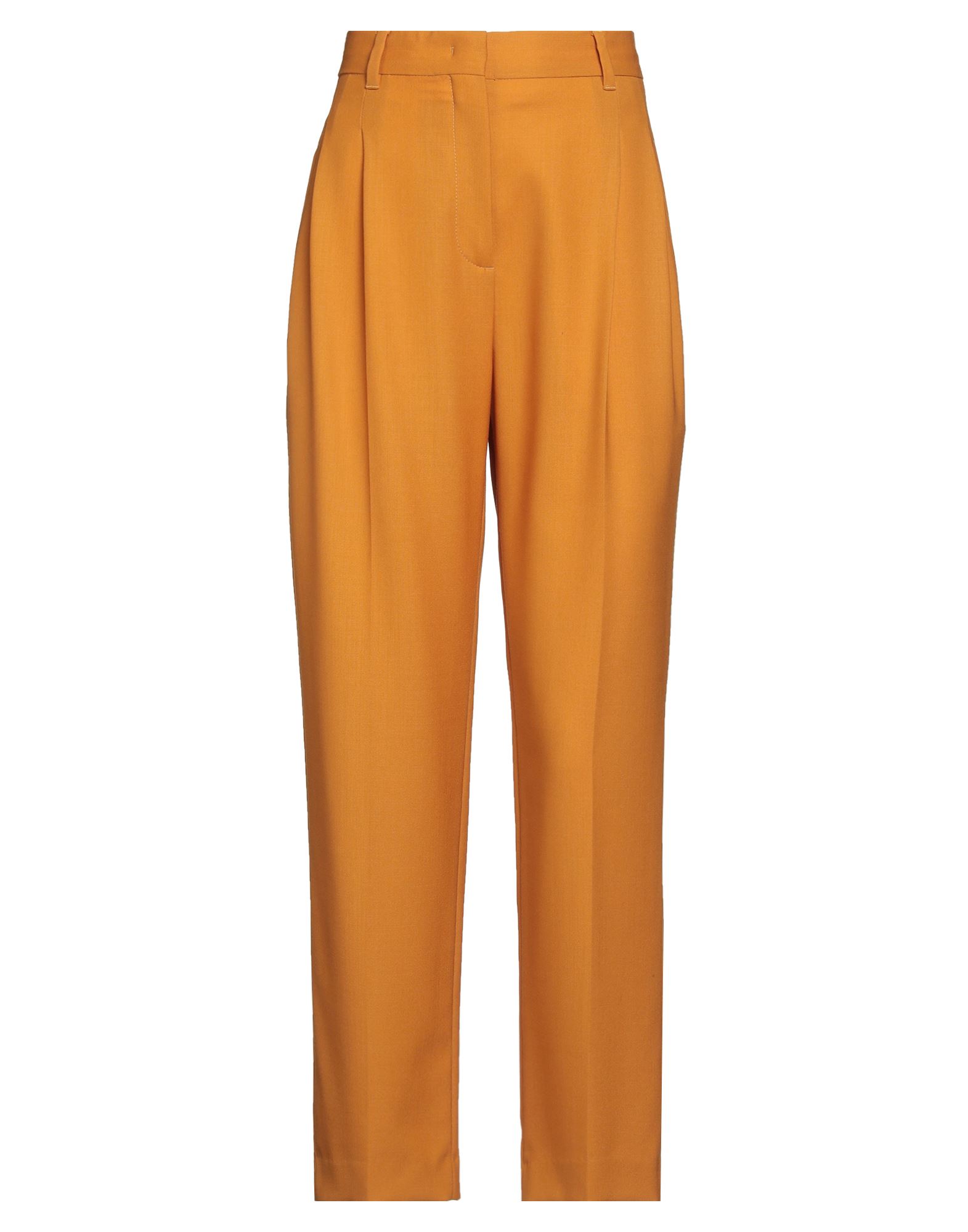 테이퍼드 팬츠, 울, 솔리드 컬러, 장식 부착 없음, 하이 웨이스트, 레귤러 핏, 지퍼 여밈, 후크 여밈, 슬릿 포켓, 드라이클리닝, 표백 금지, 건조기 사용불가, 동물성 비섬유 자재 함유, 편안함과 우아함이 결합된 격식을 갖춘 세련된 포멀 오피스 룩. 이미지