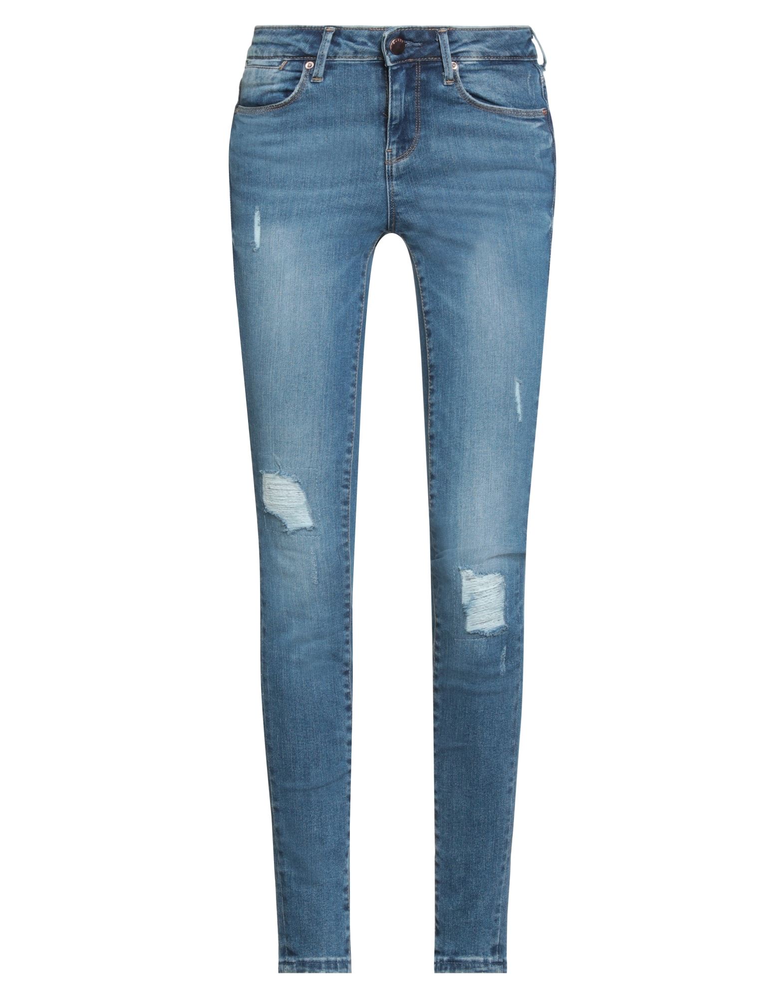 스키니 진, 데님, 디스트레스드 효과, 바랜 효과, 솔리드 컬러, 브랜드 로고, 미디엄 워싱, 노멀 웨이스트, 스키니, 지퍼 여밈, 1 버튼, 멀티 포켓, 스트레치, 세탁기로 세탁, 표백 금지, 건조기 사용불가. 이미지