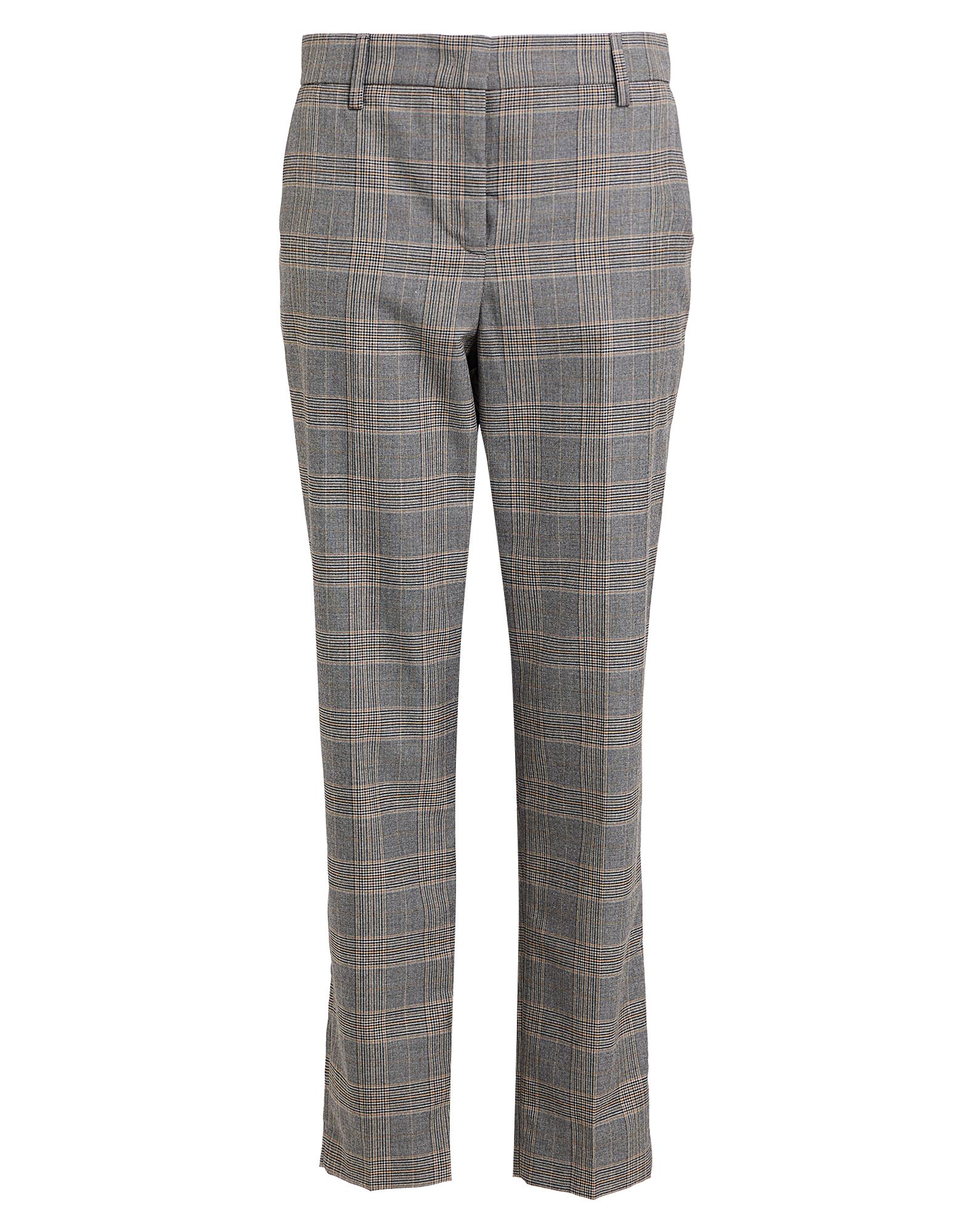 우븐, 장식 부착 없음, 프린스 오브 웨일스, 노멀 웨이스트, 스키니, 멀티 포켓, 세탁기 세탁 또는 드라이클리닝, 표백 금지, 건조기 사용가능, 테이퍼드 팬츠. 이미지