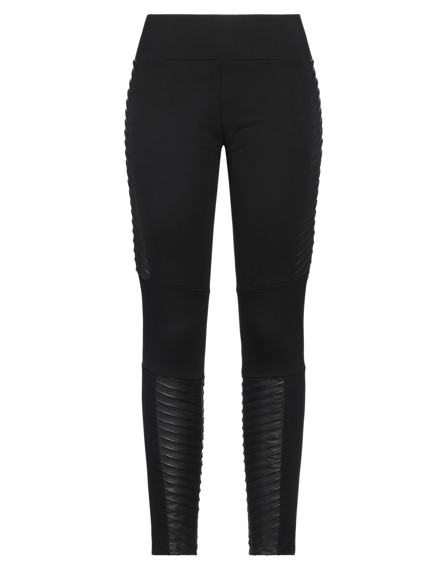 레깅스, 저지, 인조가죽, 솔리드 컬러, 브랜드 로고, 노멀 웨이스트, 스트레치, 세탁기로 세탁, 표백 금지, 건조기 사용불가. 이미지