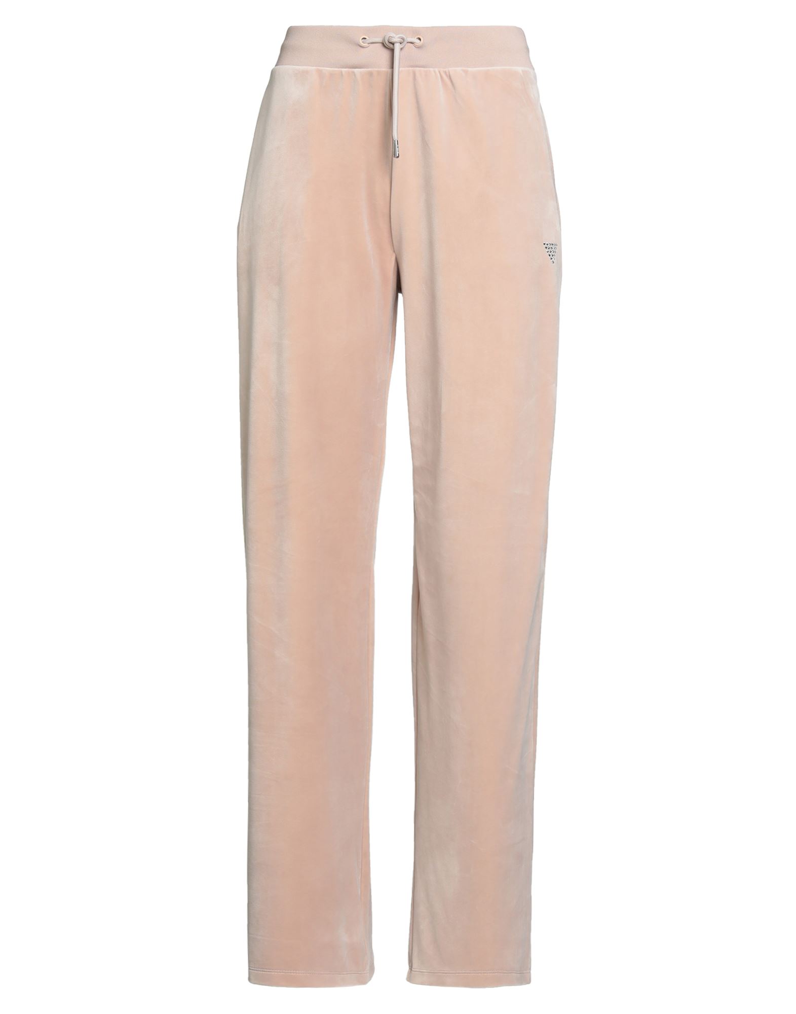 트랙 팬츠, 셔닐, 브랜드 로고, 크리스탈, 솔리드 컬러, 하이 웨이스트, 엘라스틱 웨이스트라인, 컴포트 핏, 멀티 포켓, 스트레치, 손세탁, 표백 금지, 건조기 사용불가. 이미지