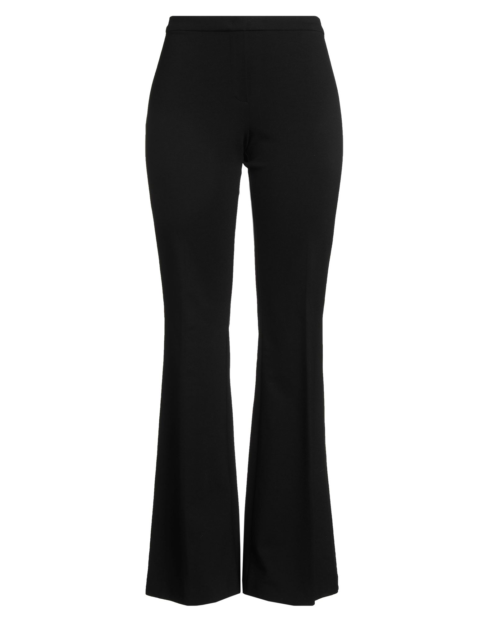 플레어 팬츠, 저지, 메쉬 패브릭, 스트레치 패브릭, 솔리드 컬러, 사이드 스트라이프, 하이 웨이스트, 레귤러 핏, 후크 여밈, 지퍼 여밈, 웰트 포켓, 드라이클리닝, 표백 금지, 건조기 사용불가. 이미지