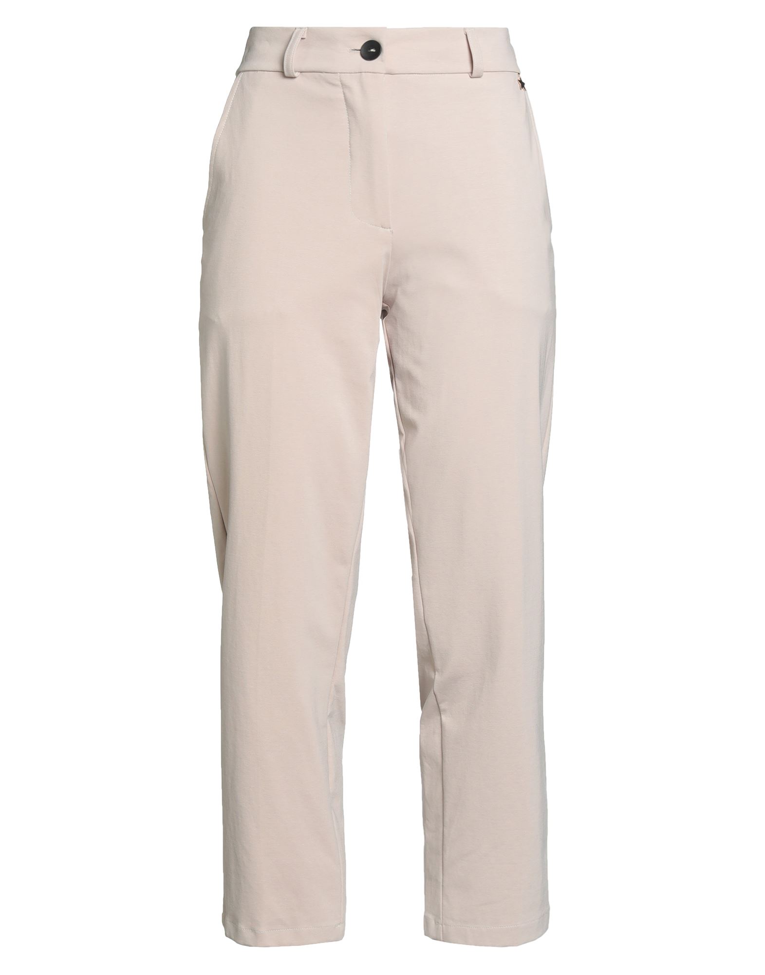 테이퍼드 팬츠, 저지, 솔리드 컬러, 브랜드 로고, 하이 웨이스트, 벨트 루프, 레귤러 핏, 1 버튼, 지퍼 여밈, 멀티 포켓, 스트레치, 세탁기 세탁 또는 드라이클리닝, 표백 금지, 건조기 사용불가. 이미지