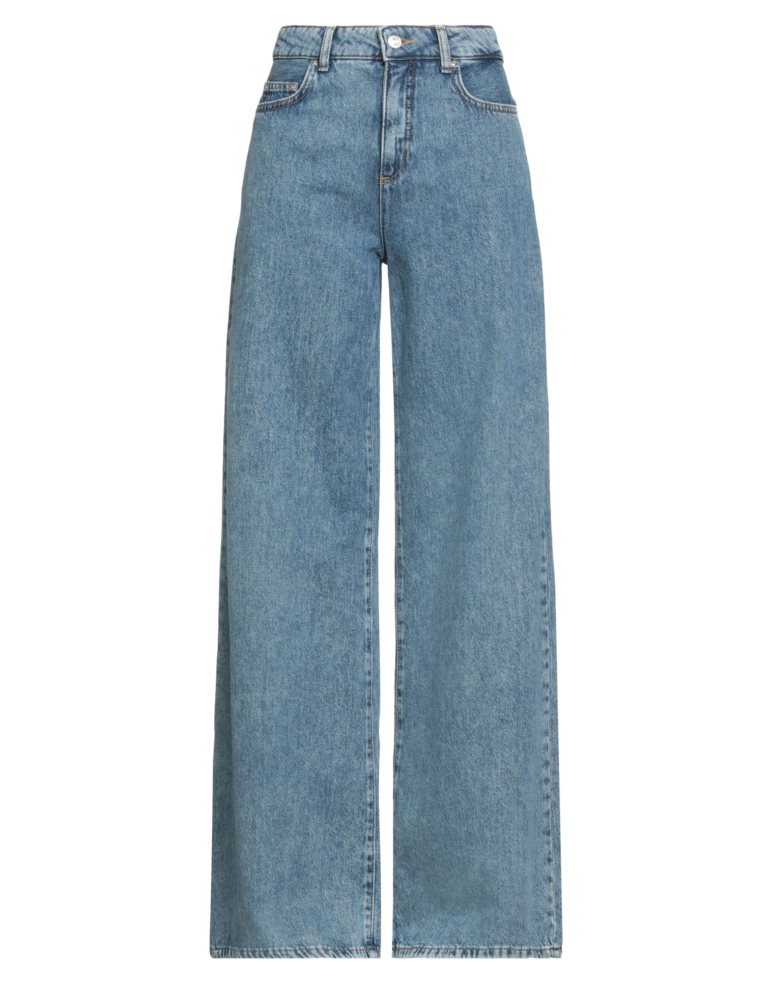 플레어 진, 데님, 바랜 효과, 솔리드 컬러, 브랜드 로고, 미디엄 워싱, 하이 웨이스트, 벨트 루프, 레귤러 핏, 1 버튼, 지퍼 여밈, 슬릿 포켓, 패치 포켓, 세탁기로 세탁, 표백 금지, 건조기 사용불가, 이 브랜드는 사이즈가 작게 나옵니다. 이미지