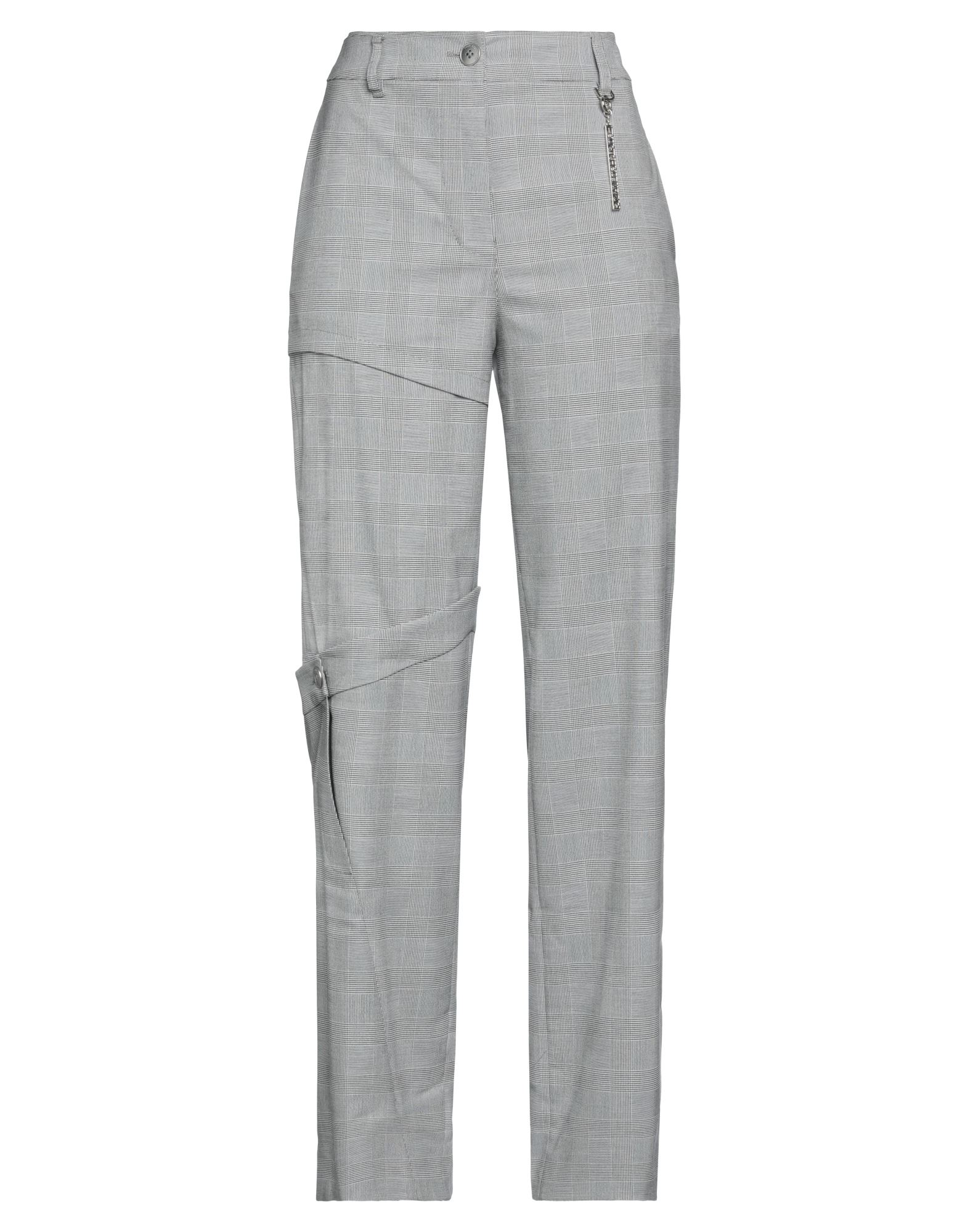 우븐, 장식 부착 없음, 체크, 하이 웨이스트, 스트레이트 레그, 레귤러 핏, 1 버튼, 지퍼 여밈, 멀티 포켓, 스트레치, 치노. 이미지