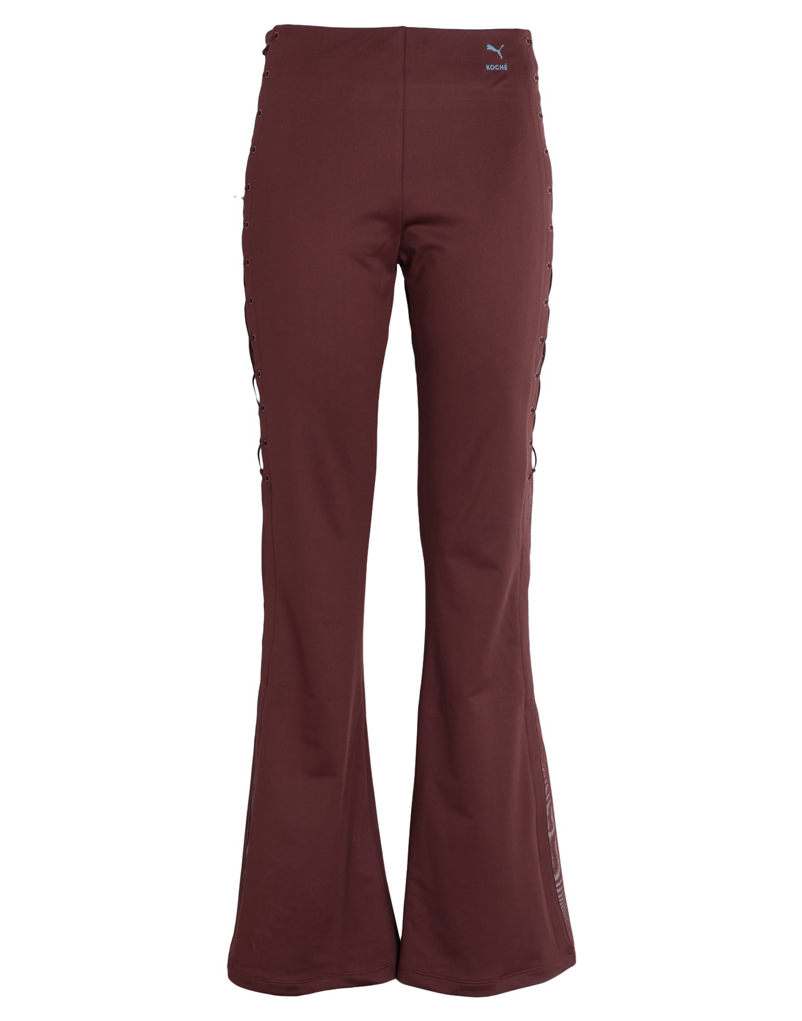 테크니컬 패브릭, 튤, 레이스업, 브랜드 로고, 솔리드 컬러, 하이 웨이스트, 엘라스틱 웨이스트, 플레어 레그 스타일, 스키니, 포켓 없음, 스트레치, lifestyle, 기타 바지. 이미지