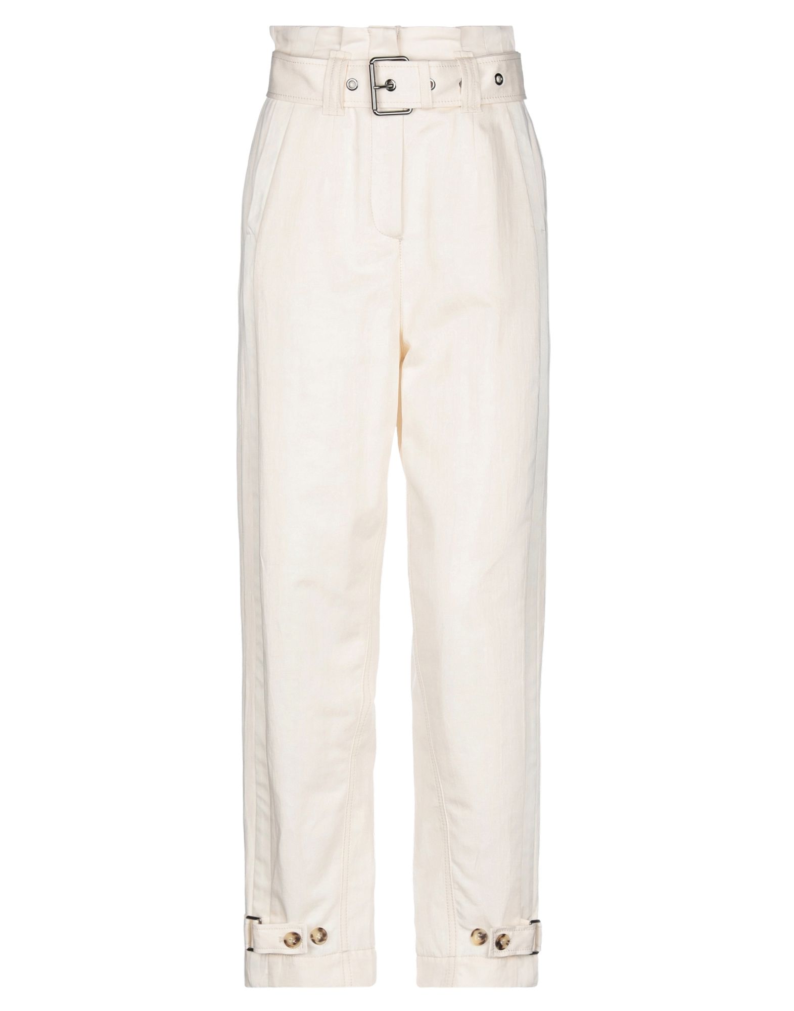 새틴, 디테쳐블 디테일, 벨트, 솔리드 컬러, 하이 웨이스트, 레귤러 핏, 지퍼 여밈, 멀티 포켓, 테이퍼드 팬츠. 이미지