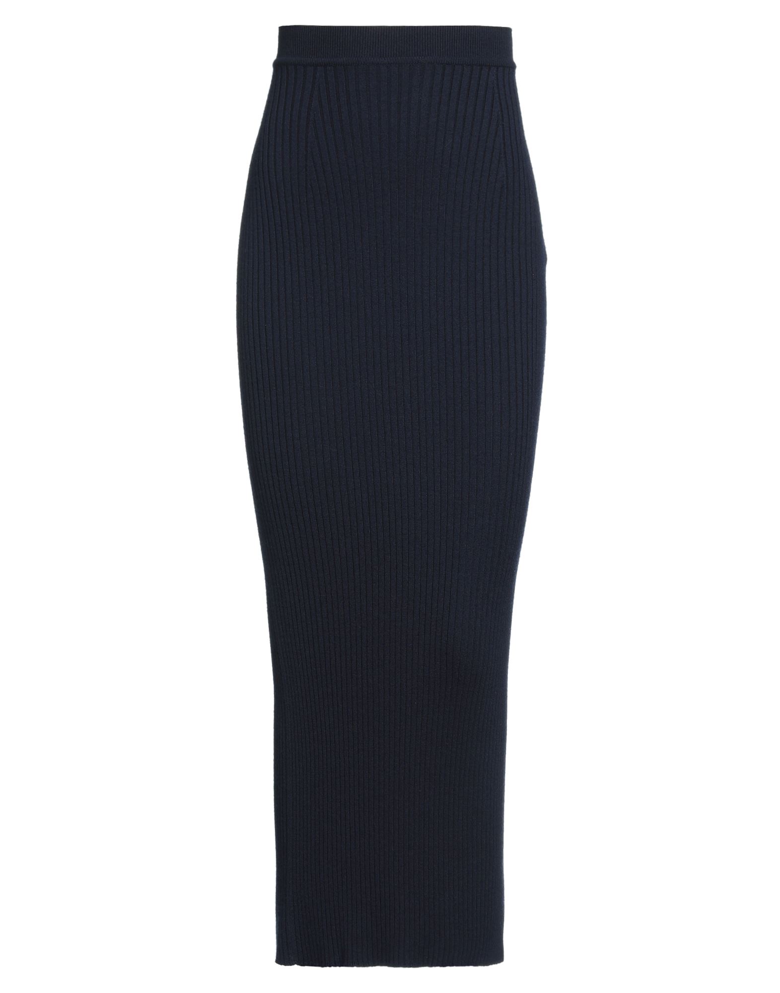 니트 소재, 리브(rib) 조직, 라이트웨이트 니트, 장식 부착 없음, 솔리드 컬러, 엘라스틱 웨이스트, 포켓 없음, 펜슬 스커트, 라지 핏. 이미지