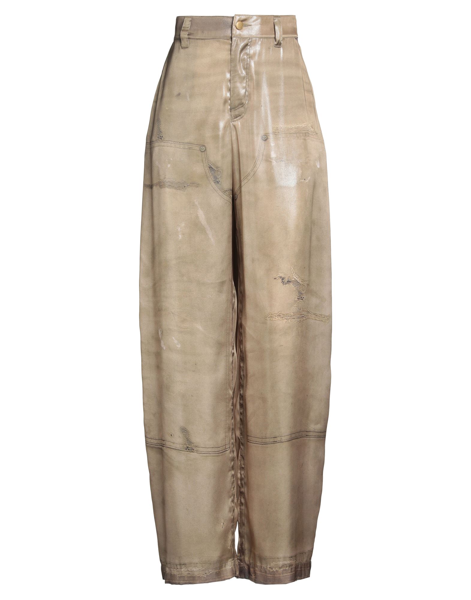 스트레이트 레그 팬츠, 새틴, 솔리드 컬러, 프린트, 하이 웨이스트, 벨트 루프, 레귤러 핏, 1 버튼, 지퍼 여밈, 슬릿 포켓, 드라이클리닝, 표백 금지, 건조기 사용불가, 이 브랜드는 사이즈가 크게 나옵니다. 이미지