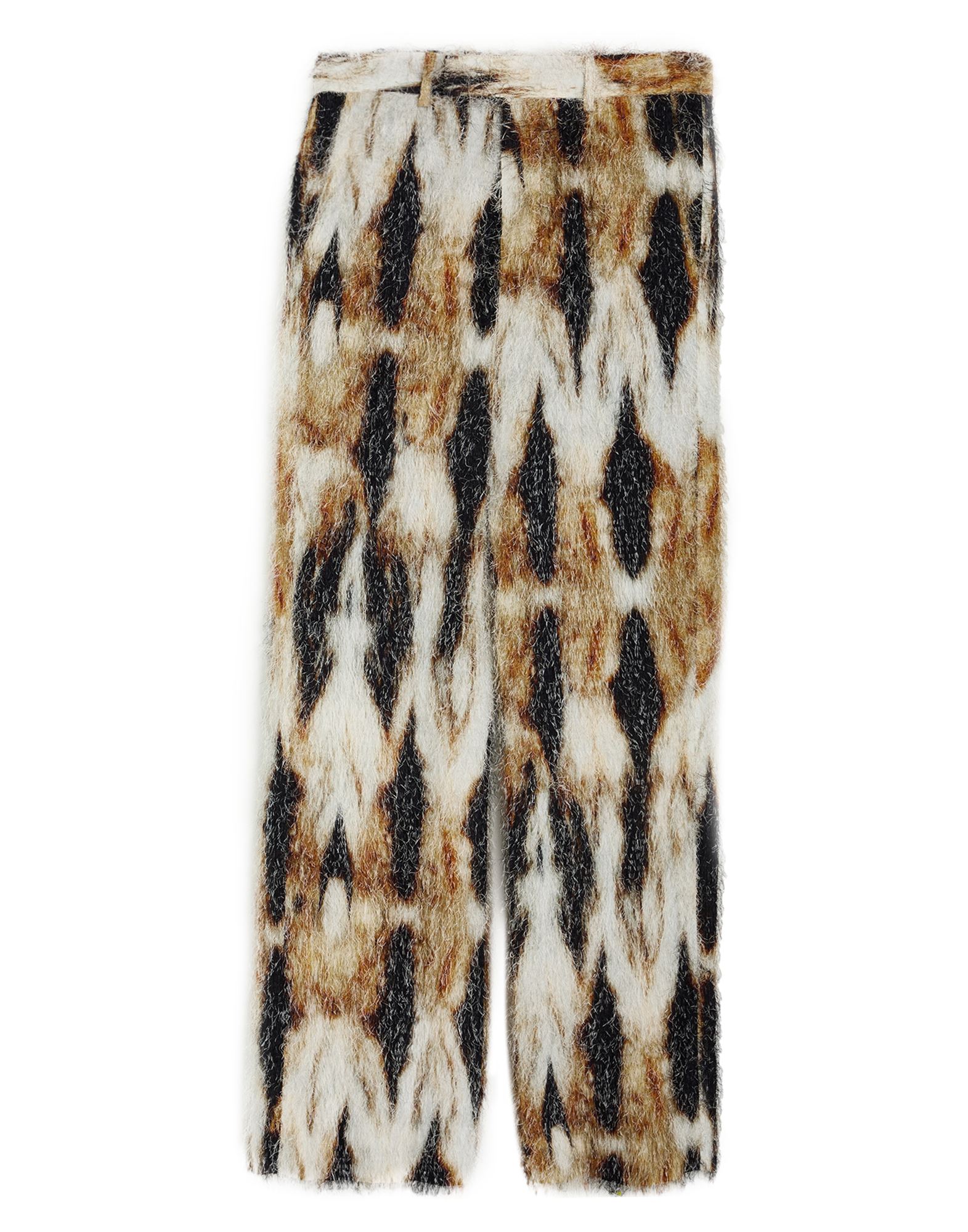 캐주얼 팬츠, 우븐, 장식 부착 없음, 멀티컬러 패턴, 하이 웨이스트, 스트레이트 레그, 레귤러 핏, 버튼 여밈, 멀티 포켓, 드라이클리닝, 표백 금지, 건조기 사용불가. 이미지