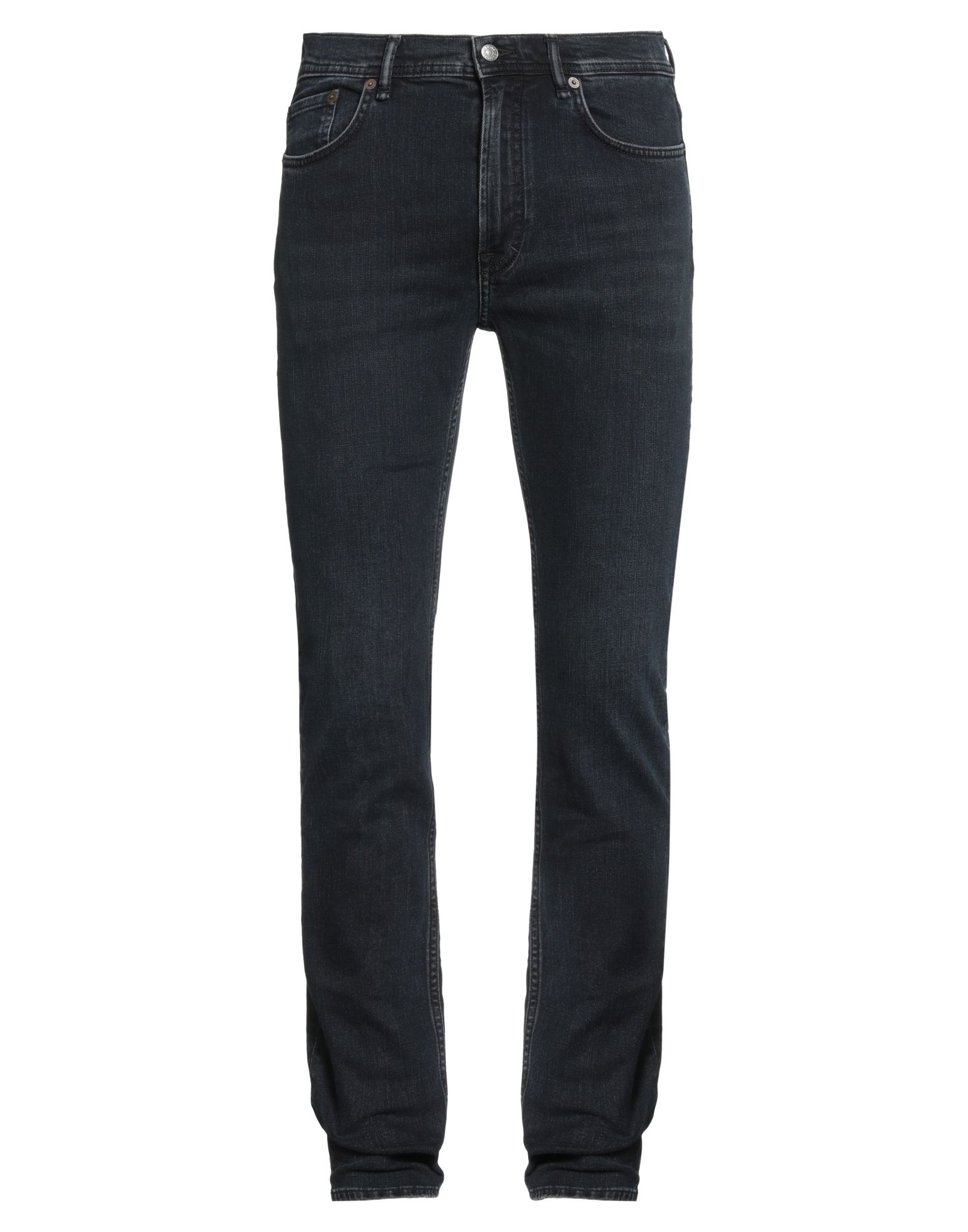 스키니 진, 데님, 바랜 효과, 솔리드 컬러, 장식 부착 없음, 다크 워싱, 레귤러 핏, 지퍼 여밈, 1 버튼, 멀티 포켓, 세탁기로 세탁, 표백 금지, 건조기 사용불가. 이미지