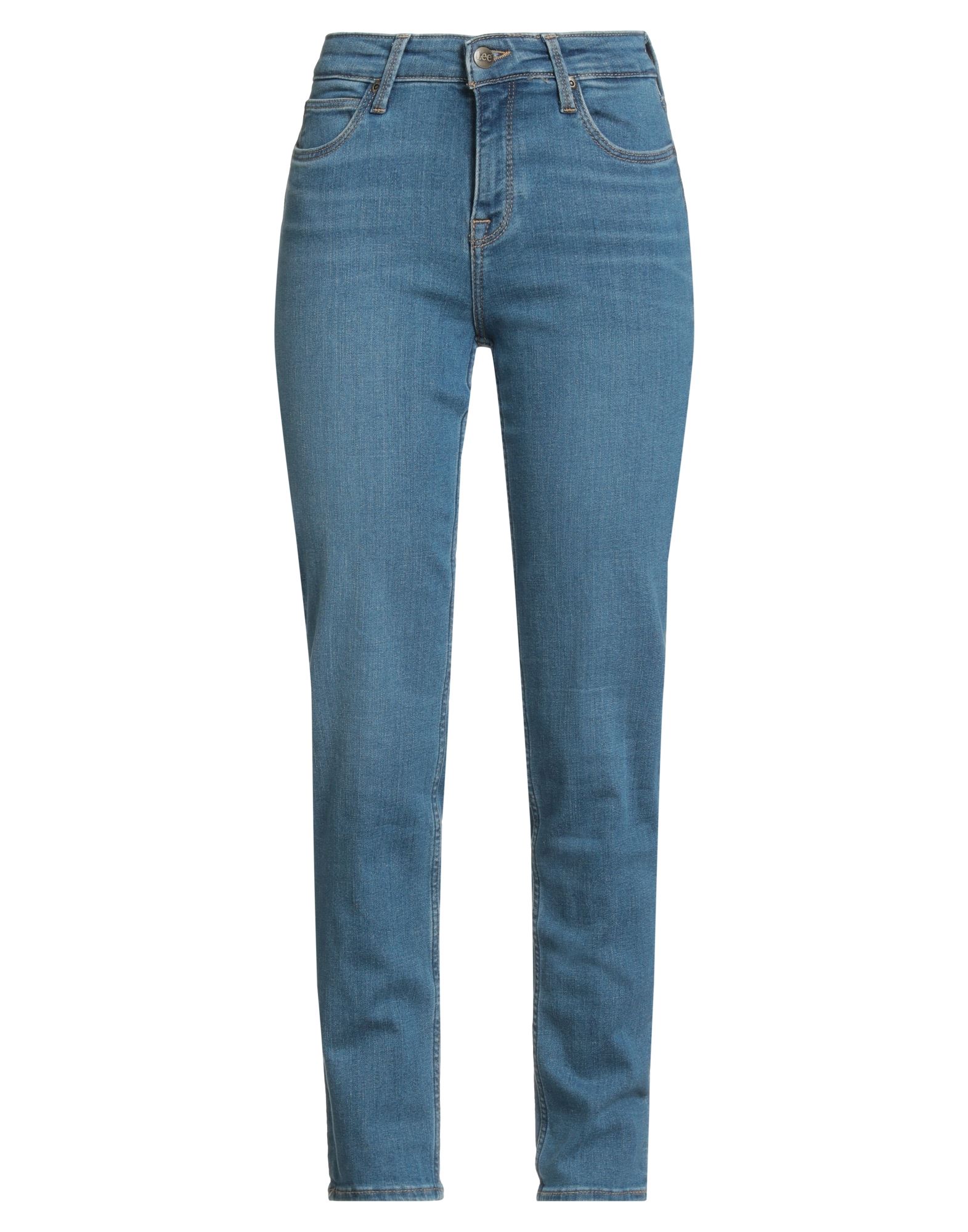 스키니 진, 데님, 바랜 효과, 솔리드 컬러, 브랜드 로고, 미디엄 워싱, 노멀 웨이스트, 레귤러 핏, 지퍼 여밈, 1 버튼, 멀티 포켓, 스트레치, 세탁기로 세탁, 표백 금지, 건조기 사용불가. 이미지