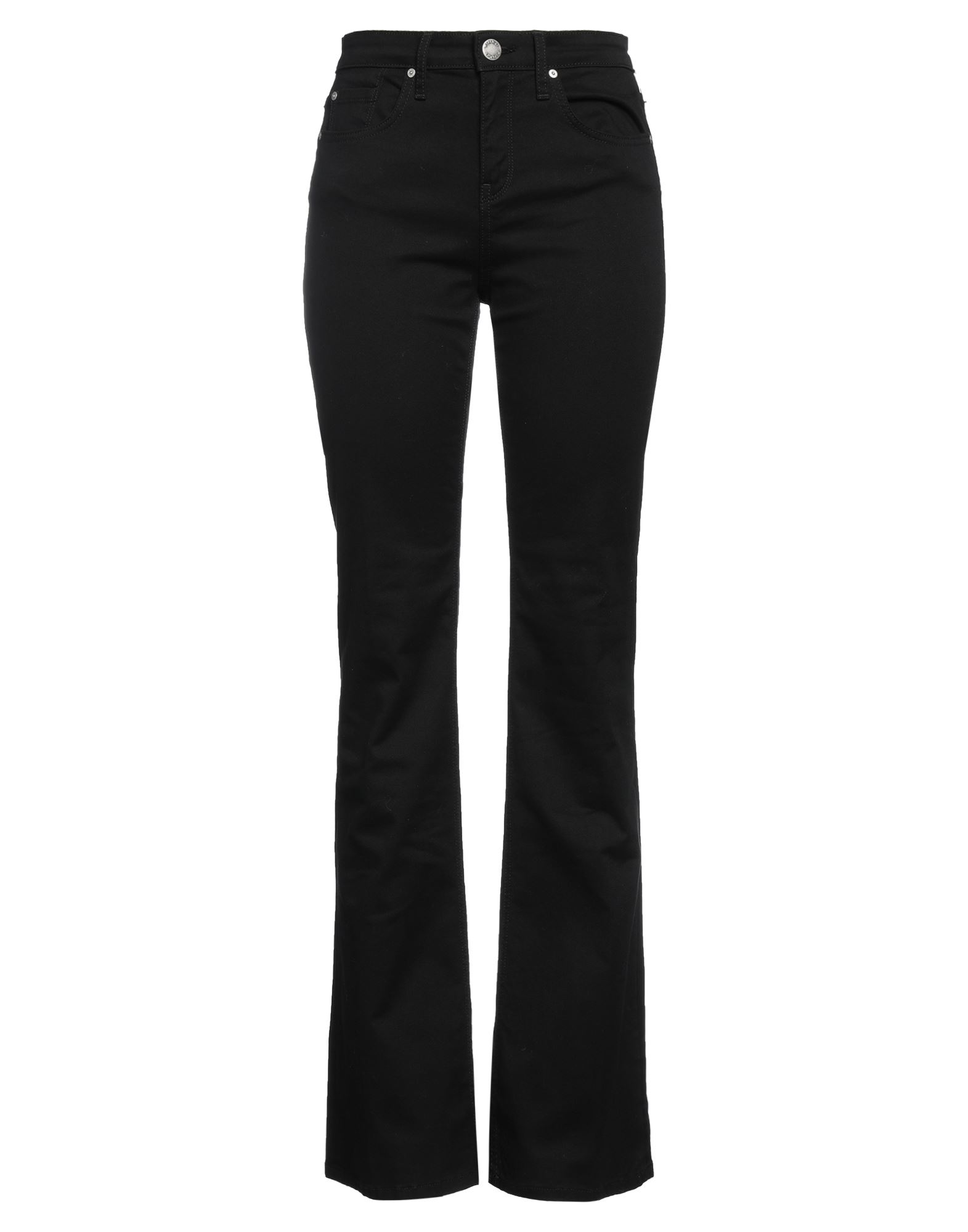 데님, 가죽 디테일, 장식 디테일 솔리드 컬러, 컬러 워싱, 하이 웨이스트, 벨티드 웨이스트, 플레어 레그 스타일, 레귤러 핏, 1 버튼, 지퍼 클로저, 멀티 포켓, 스트레치, 동물성 비섬유 자재 함유, 부츠컷 스타일. 이미지