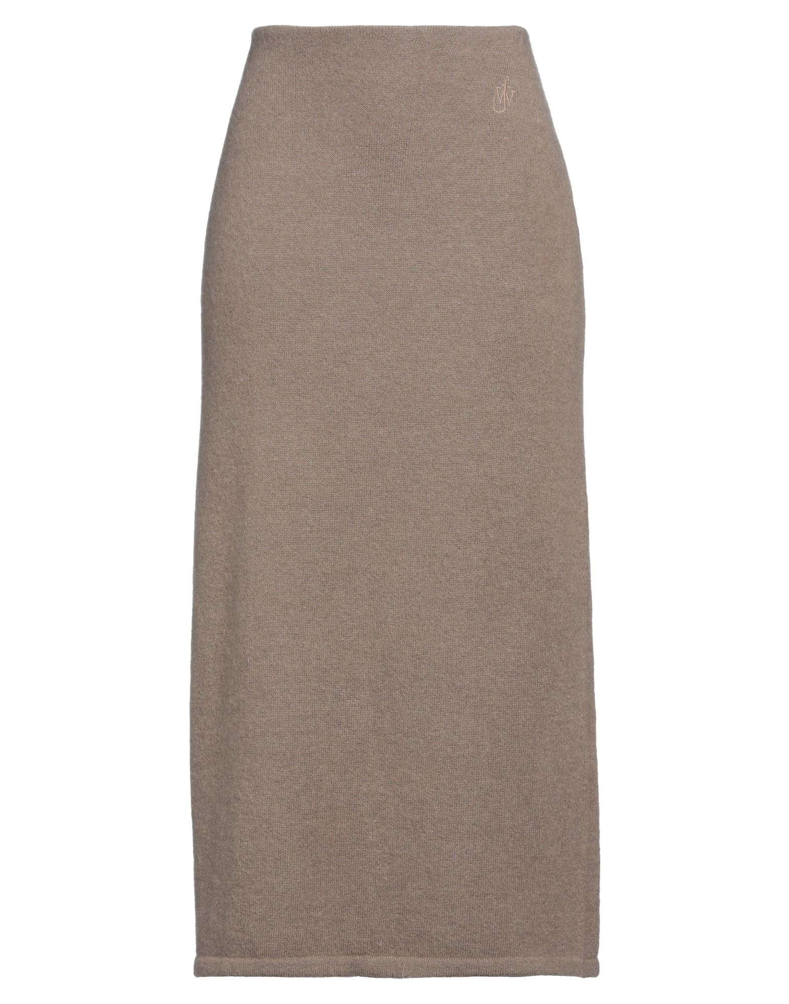 니트 소재, 라이트웨이트 니트, 브랜드 로고, 솔리드 컬러, 엘라스틱 웨이스트라인, 안감없음, 포켓 없음, 드라이클리닝, 표백 금지, 건조기 사용불가, 플레어 스커트, 이 브랜드는 사이즈가 크게 나옵니다. 이미지