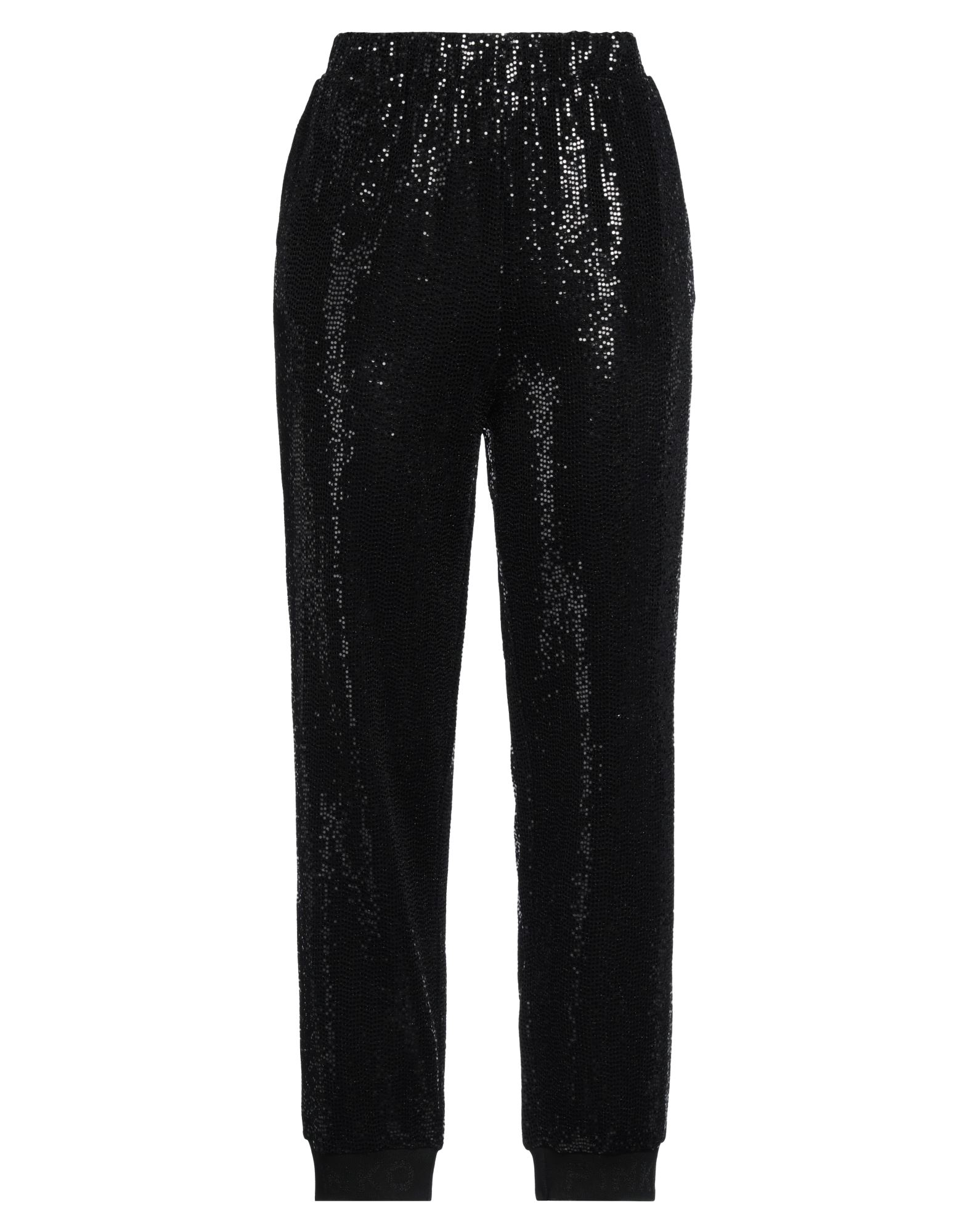 저지, 라메, 브랜드 로고, 시퀸, 솔리드 컬러, 하이 웨이스트, 테이퍼드 레그, 컴포트 핏, 포켓 없음, 스트레치, 기타 바지. 이미지