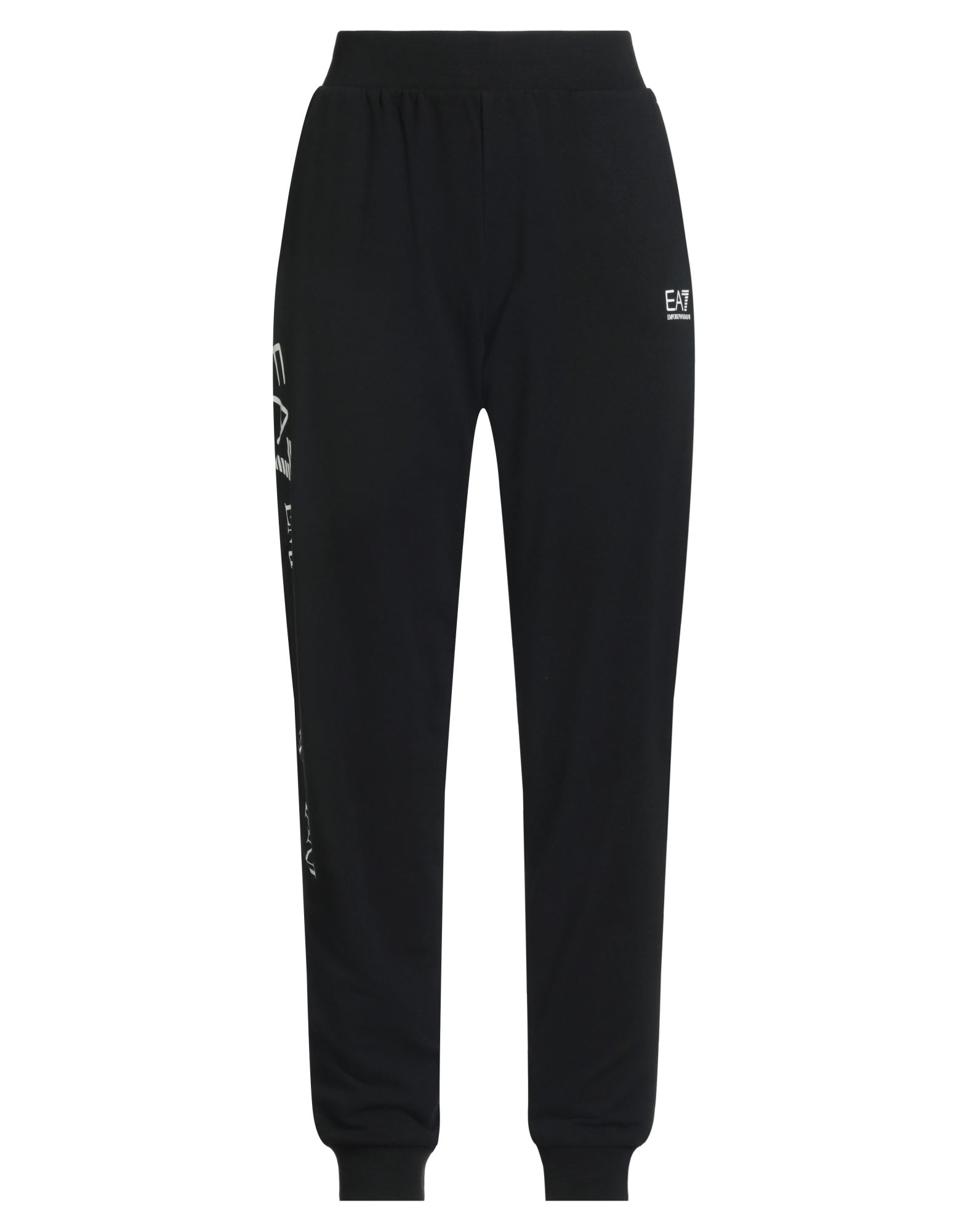 트랙 팬츠, 프렌치 테리, 프린트 디테일 솔리드 컬러, 브랜드 로고, 하이 웨이스트, 엘라스틱 웨이스트라인, 컴포트 핏, 슬릿 포켓, 스트레치, 세탁기로 세탁, 표백 금지, 건조기 사용불가, 운동이나 야외 활동에 적합한, 스타일과 편안함을 모두 갖춘 퍼포먼스 스포츠웨어. 이미지