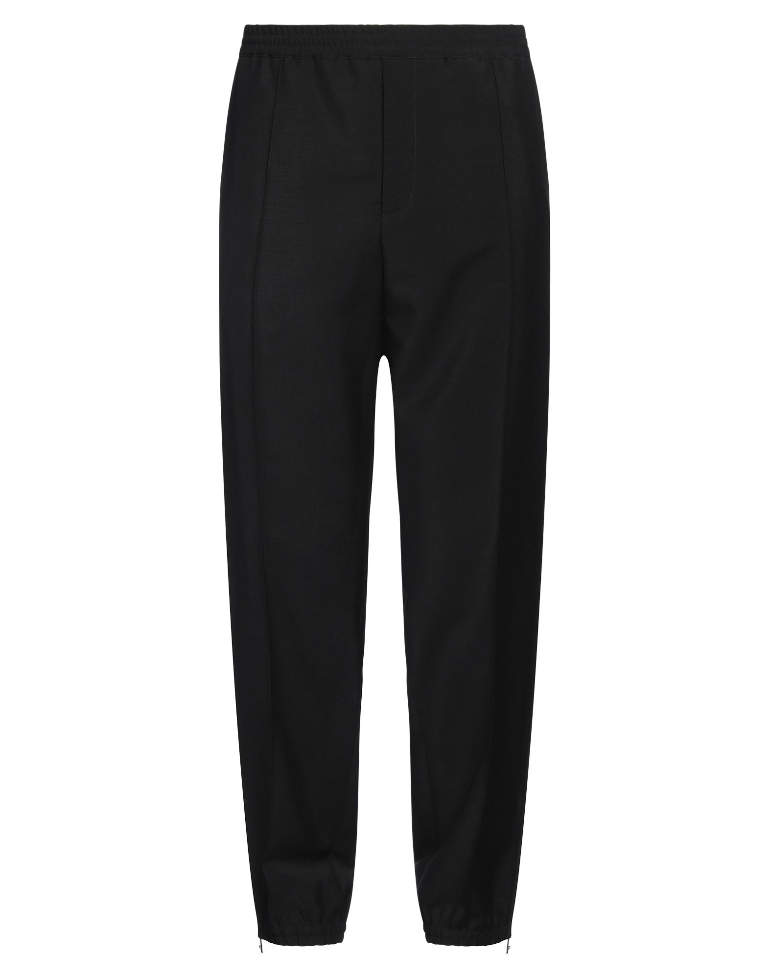 캐주얼 팬츠, 울 보일, 솔리드 컬러, 장식 부착 없음, 하이 웨이스트, 엘라스틱 웨이스트라인, 테이퍼드 레그, 컴포트 핏, 드로스트링 여밈, 지퍼 헴라인, 멀티 포켓, 드라이클리닝, 표백 금지, 건조기 사용불가, 이 브랜드는 사이즈가 크게 나옵니다. 이미지