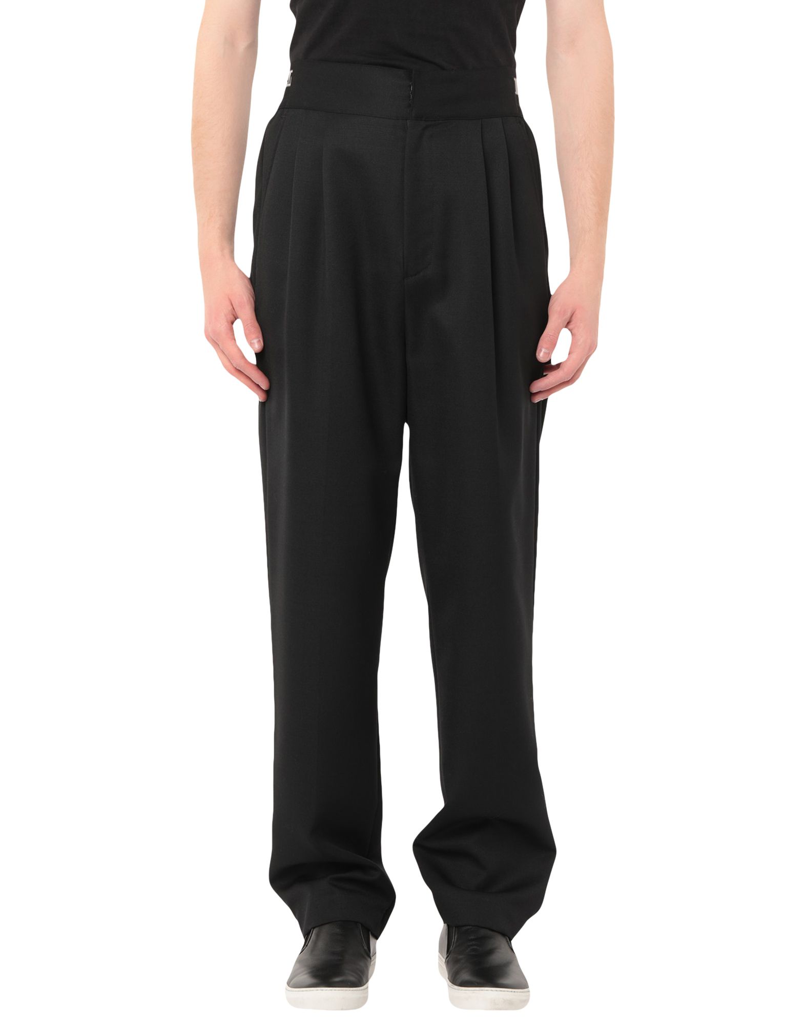 테일러드 팬츠, 트윌, 솔리드 컬러, 브랜드 로고, 스트레이트 레그, 레귤러 핏, 멀티 포켓. 이미지