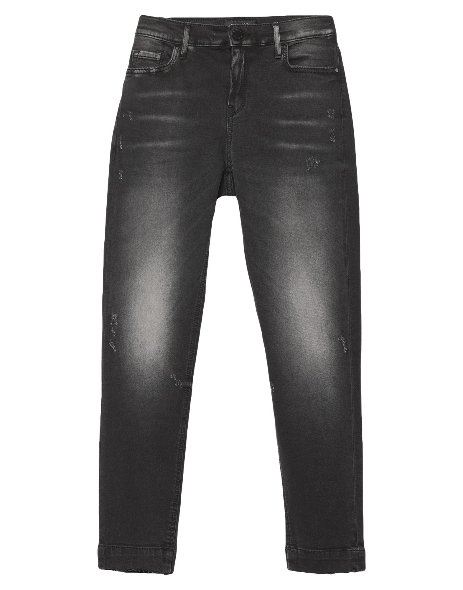 데님, 바랜 효과, 로고, 콘트라스트 디테일, 솔리드 컬러, 컬러 워싱, 하렘 컷, 프론트 클로져, 버튼 & 지퍼, 멀티 포켓, 스트레치, 동물성 비섬유 자재 함유, 프린지 헴. 이미지