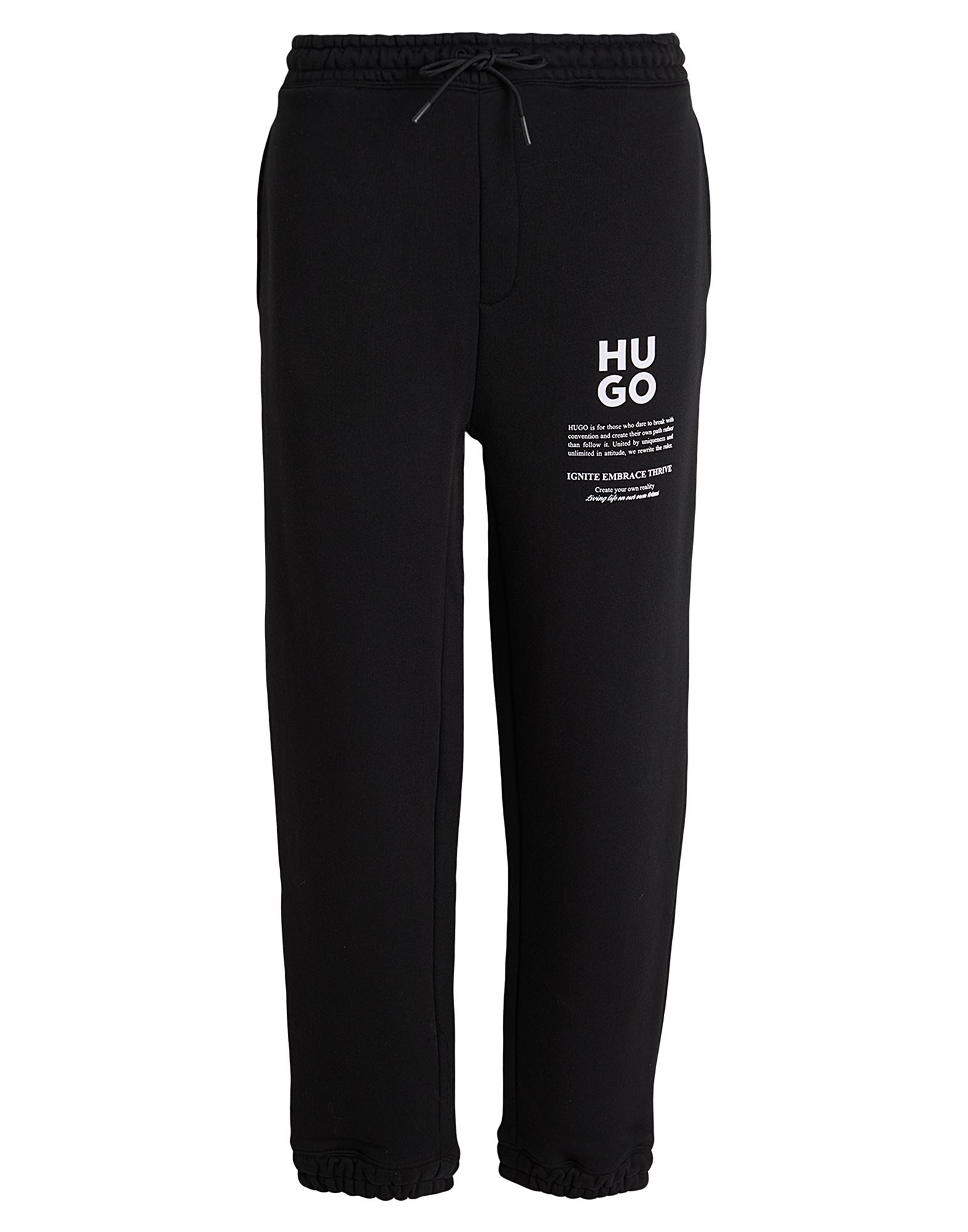 트랙 팬츠, 프렌치 테리, 프린트 디테일 솔리드 컬러, 브랜드 로고, 하이 웨이스트, 드로스트링 웨이스트, 컴포트 핏, 엘라스틱 헴라인, 멀티 포켓, 세탁기로 세탁, 표백 금지, 건조기 사용불가, cotton made in africa는 엄격한 환경 기준을 준수하는 소규모 농장에서 생산됩니다. 이미지