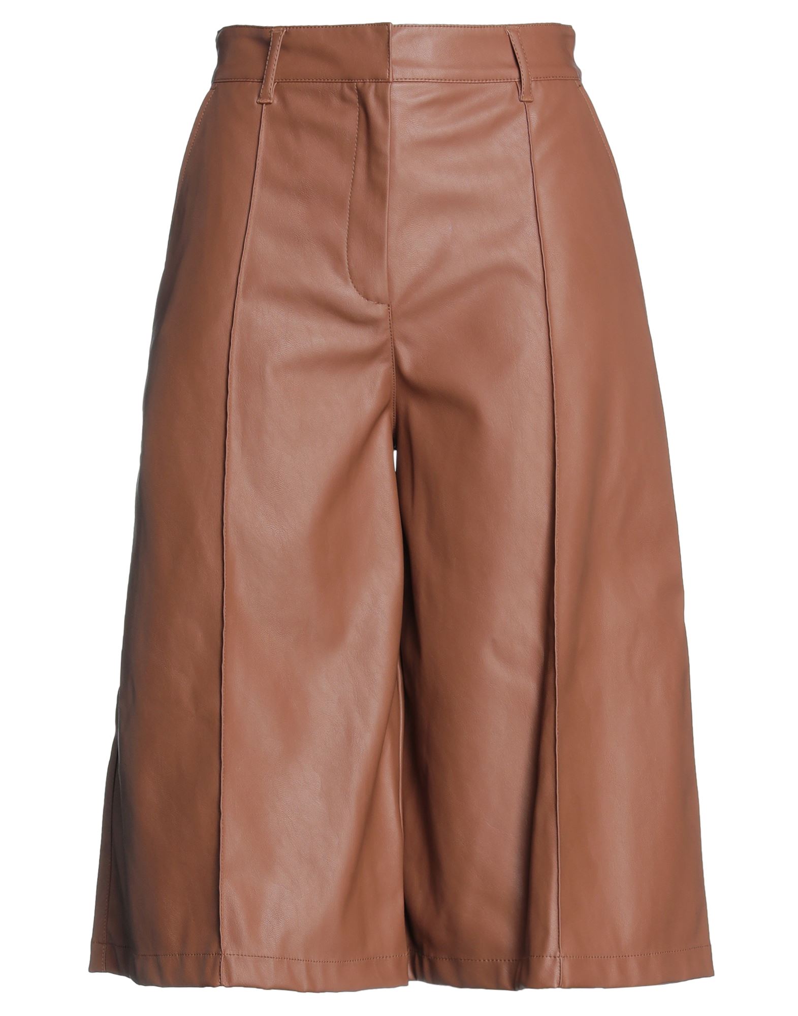 인조가죽, 솔리드 컬러, 벨트, 하이 웨이스트, regular fit, 와이드 레그, 훅&아이, 지퍼여밈, 멀티 포켓. 이미지