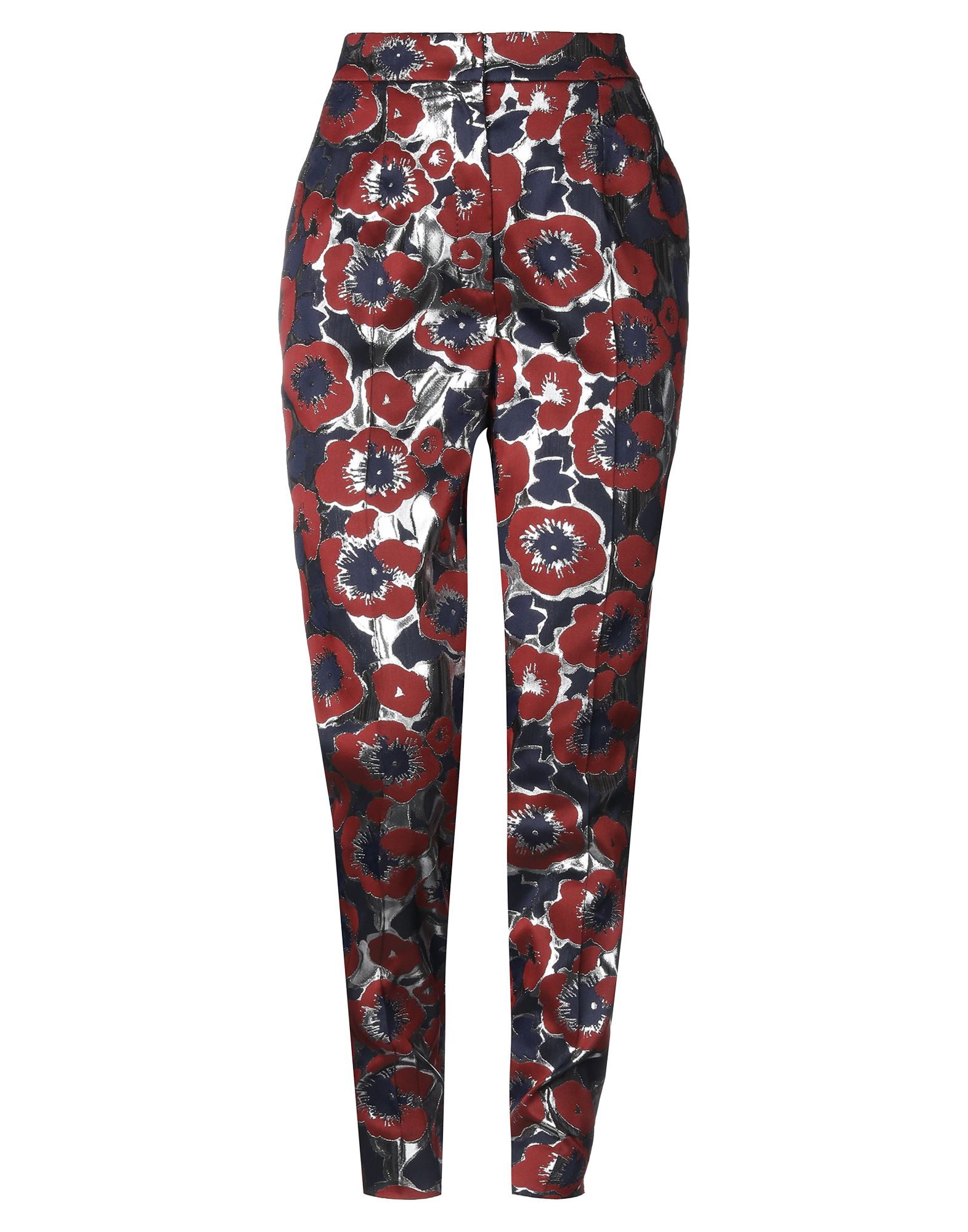 브로케이드, 장식 부착 없음, 멀티컬러 패턴, 노멀 웨이스트, regular fit, 테이퍼드 레그, 스냅버튼 & 지퍼, 멀티 포켓, 지퍼 헴라인. 이미지