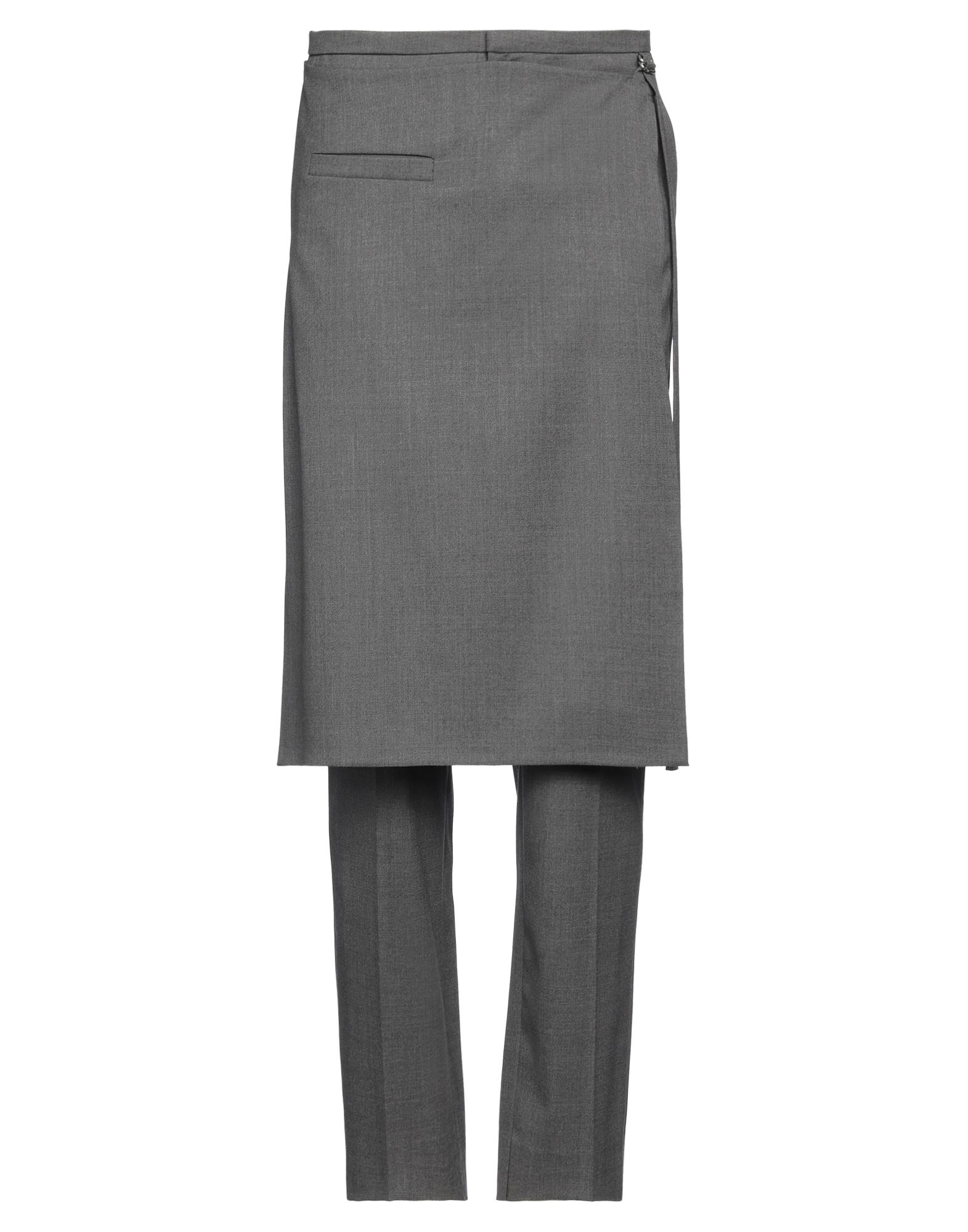 캐주얼 팬츠, 울 보일, 스트레치 패브릭, 솔리드 컬러, 장식 부착 없음, 노멀 웨이스트, 테이퍼드 레그, 레귤러 핏, 지퍼 여밈, 후크 여밈, 멀티 포켓, 드라이클리닝, 표백 금지, 건조기 사용불가, 오피스 룩이나 특별한 날에 적합한 품격 있는 포멀 스타일. 이미지