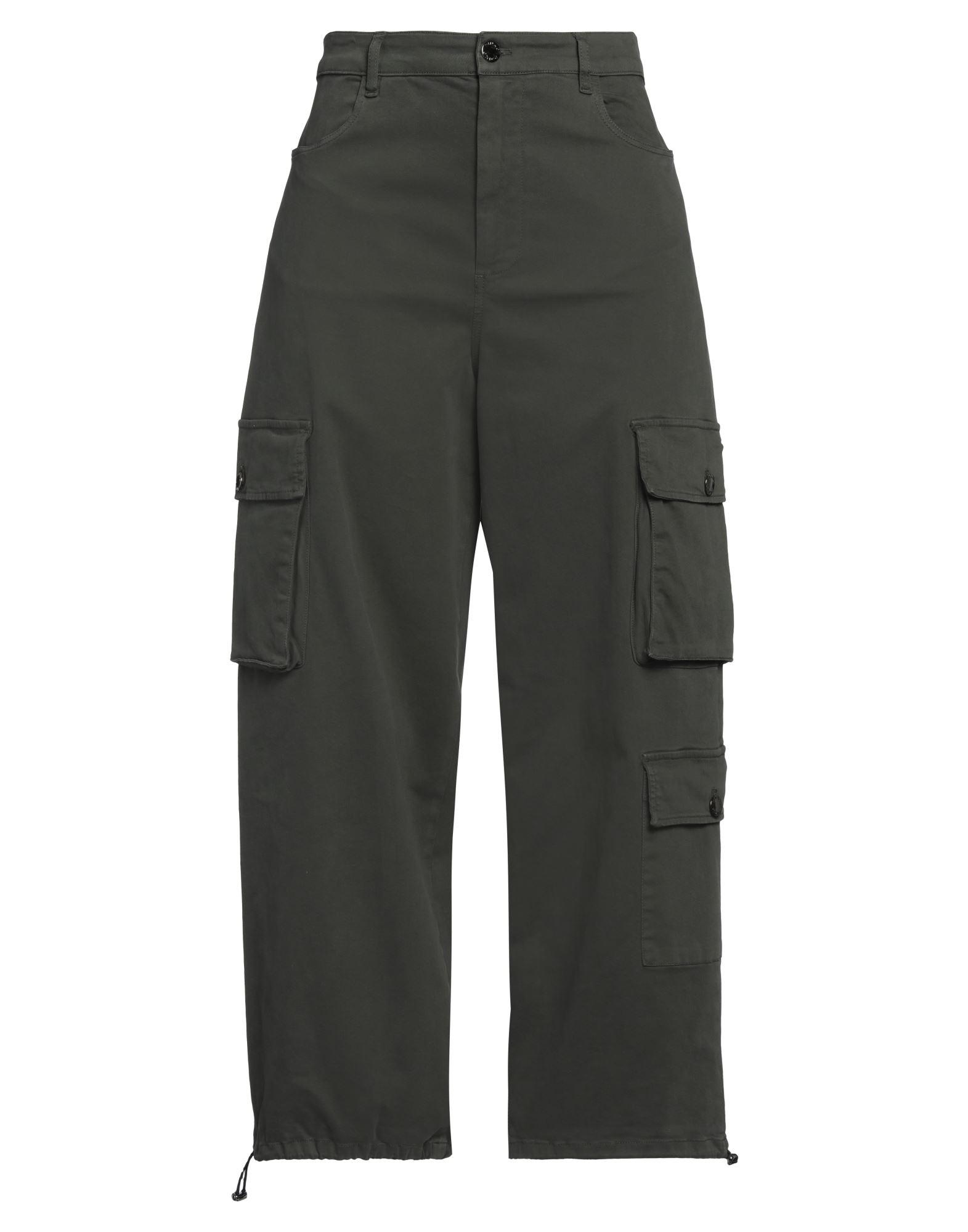 개버딘, 브랜드 로고, 솔리드 컬러, 하이 웨이스트, 와이드 레그, 컴포트 핏, 지퍼 클로저, 버튼 여밈, 멀티 포켓, 스트레치, 카고스타일 포켓. 이미지