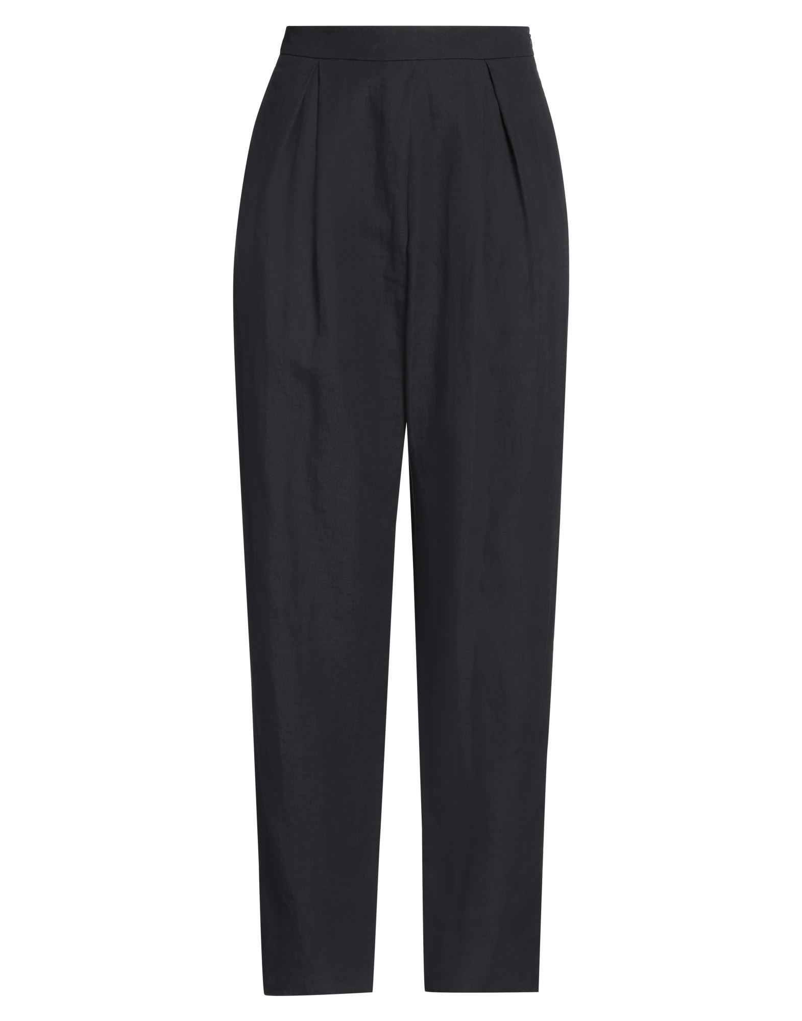 평직, 플리츠 디테일, 솔리드 컬러, 하이 웨이스트, 스트레이트 레그, 레귤러 핏, 지퍼 클로저, 멀티 포켓, 기타 바지, 라지 핏. 이미지