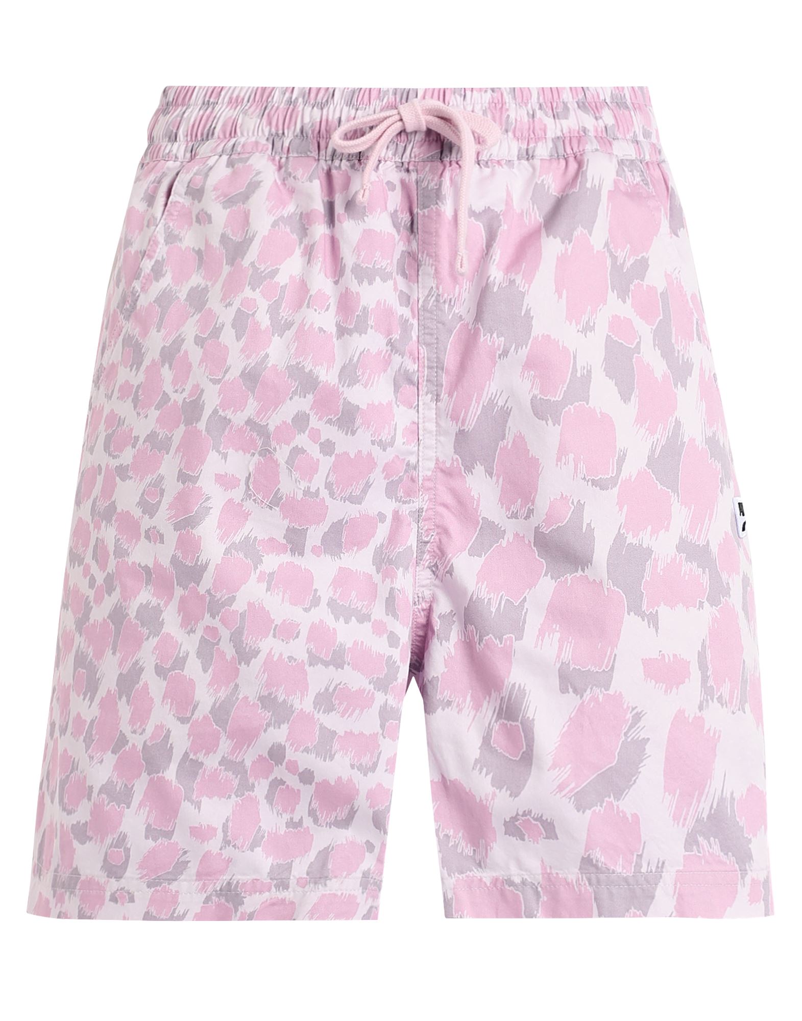 트윌, 브랜드 로고, 애니멀 패턴, 하이 웨이스트, 엘라스틱 웨이스트라인, 레귤러 핏, 드로스트링 여밈, 멀티 포켓, lifestyle, 세탁기로 세탁, 표백 금지, 건조기 사용불가, 스포츠 쇼츠. 이미지