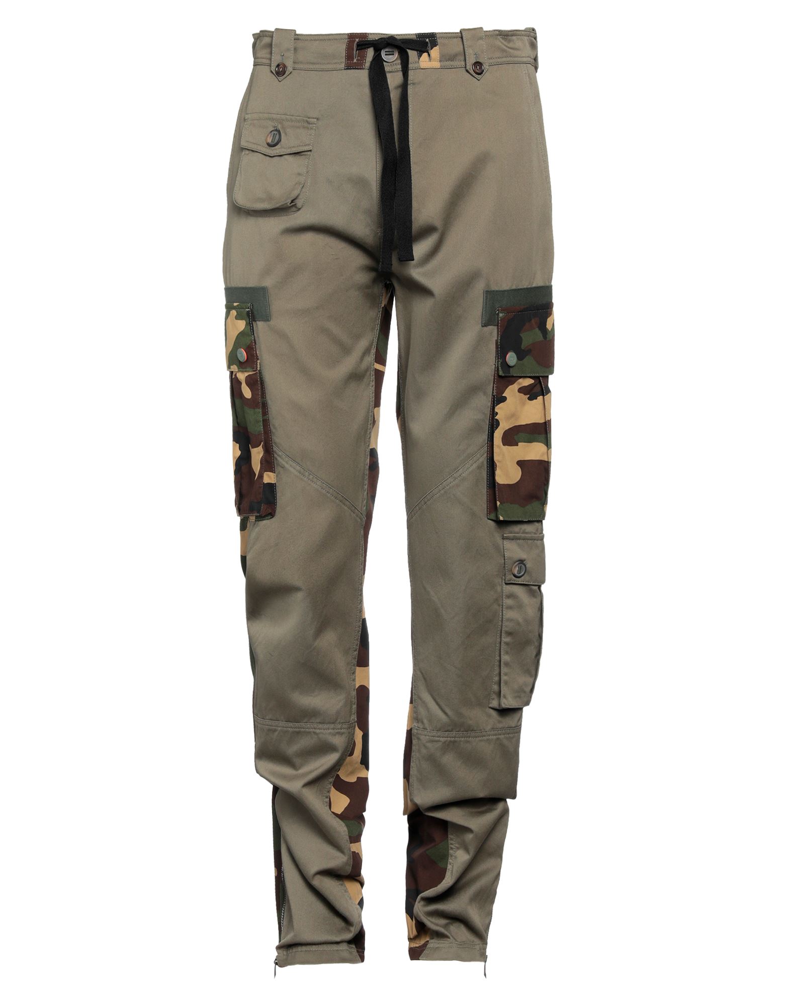 개버딘, 장식 부착 없음, 카무플라주 패턴, 하이 웨이스트, 드로스트링 웨이스트, 테이퍼드 레그, 레귤러 핏, 지퍼 클로저, 멀티 포켓, 카고스타일 포켓. 이미지