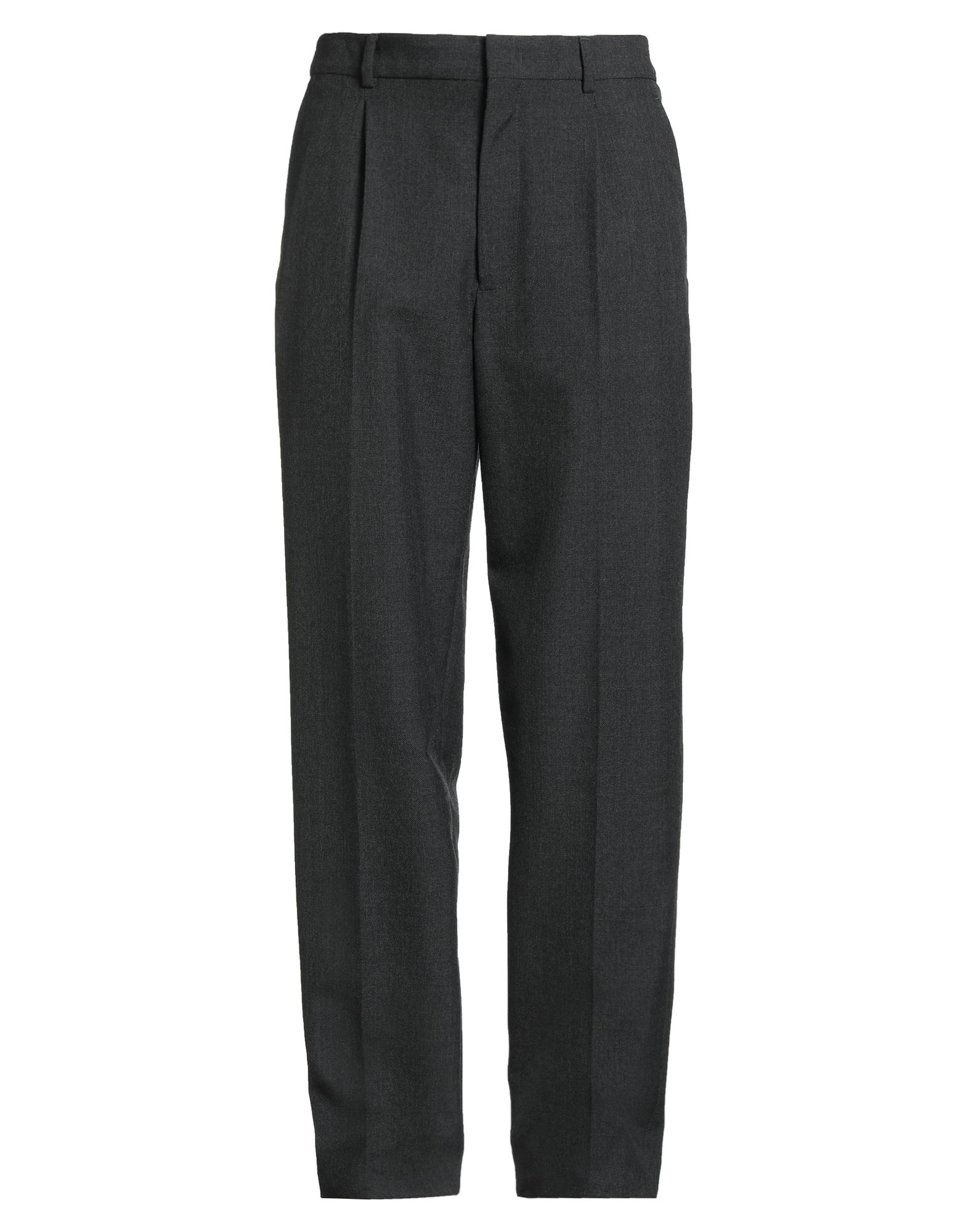 테일러드 팬츠, 트윌, 솔리드 컬러, 다트, 하이 웨이스트, 테이퍼드 레그, 레귤러 핏, 후크 여밈, 지퍼 여밈, 슬릿 포켓, 웰트 포켓, 세탁기 세탁 또는 드라이클리닝, 표백 금지, 건조기 사용불가. 이미지