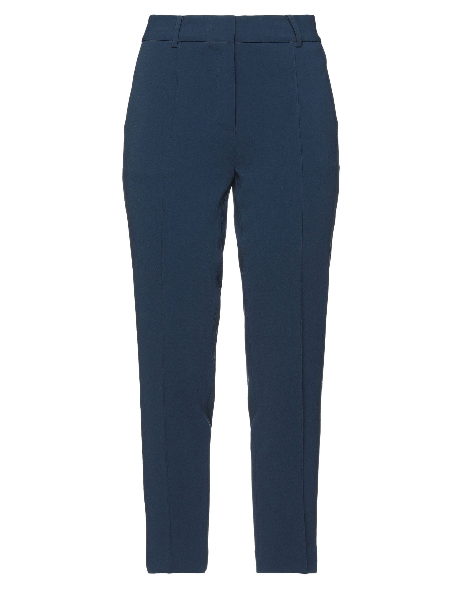 테이퍼드 팬츠, 크레이프, 솔리드 컬러, 장식 부착 없음, 하이 웨이스트, 레귤러 핏, 후크 여밈, 지퍼 여밈, 멀티 포켓, 크롭트. 이미지